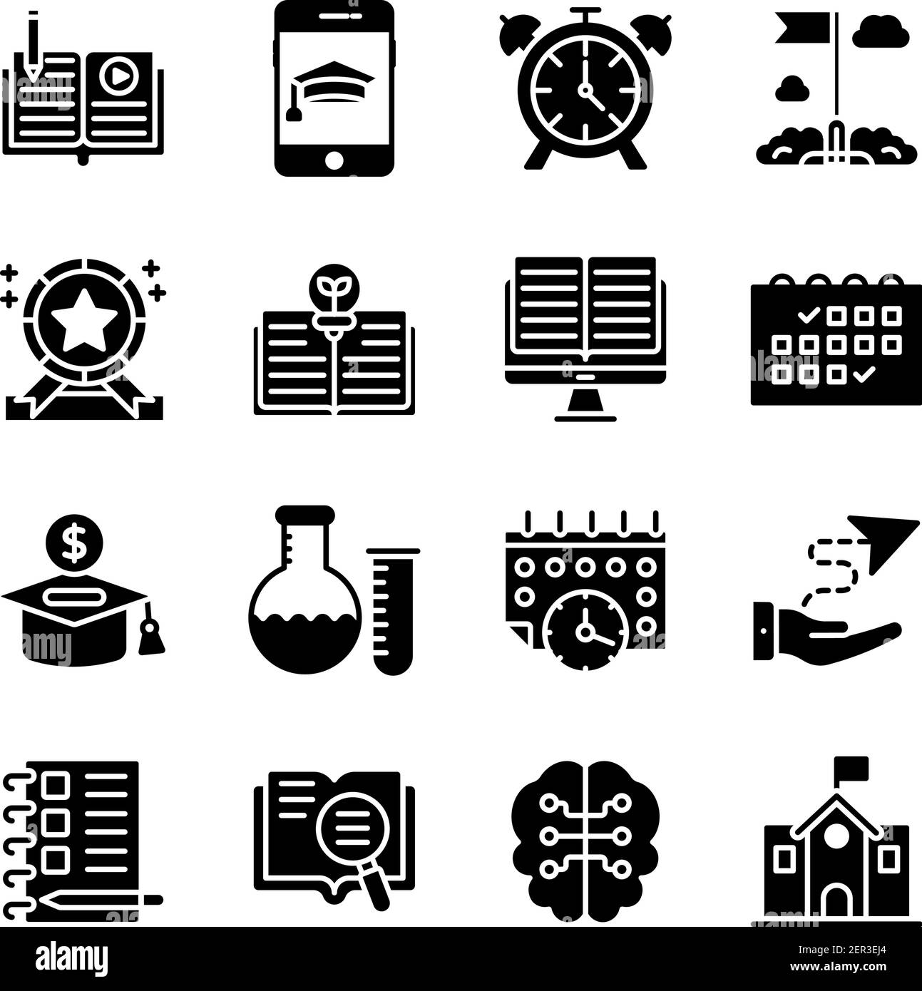 Pack of Elearning Solid Icons Stock Vector Image & Art - Alamy