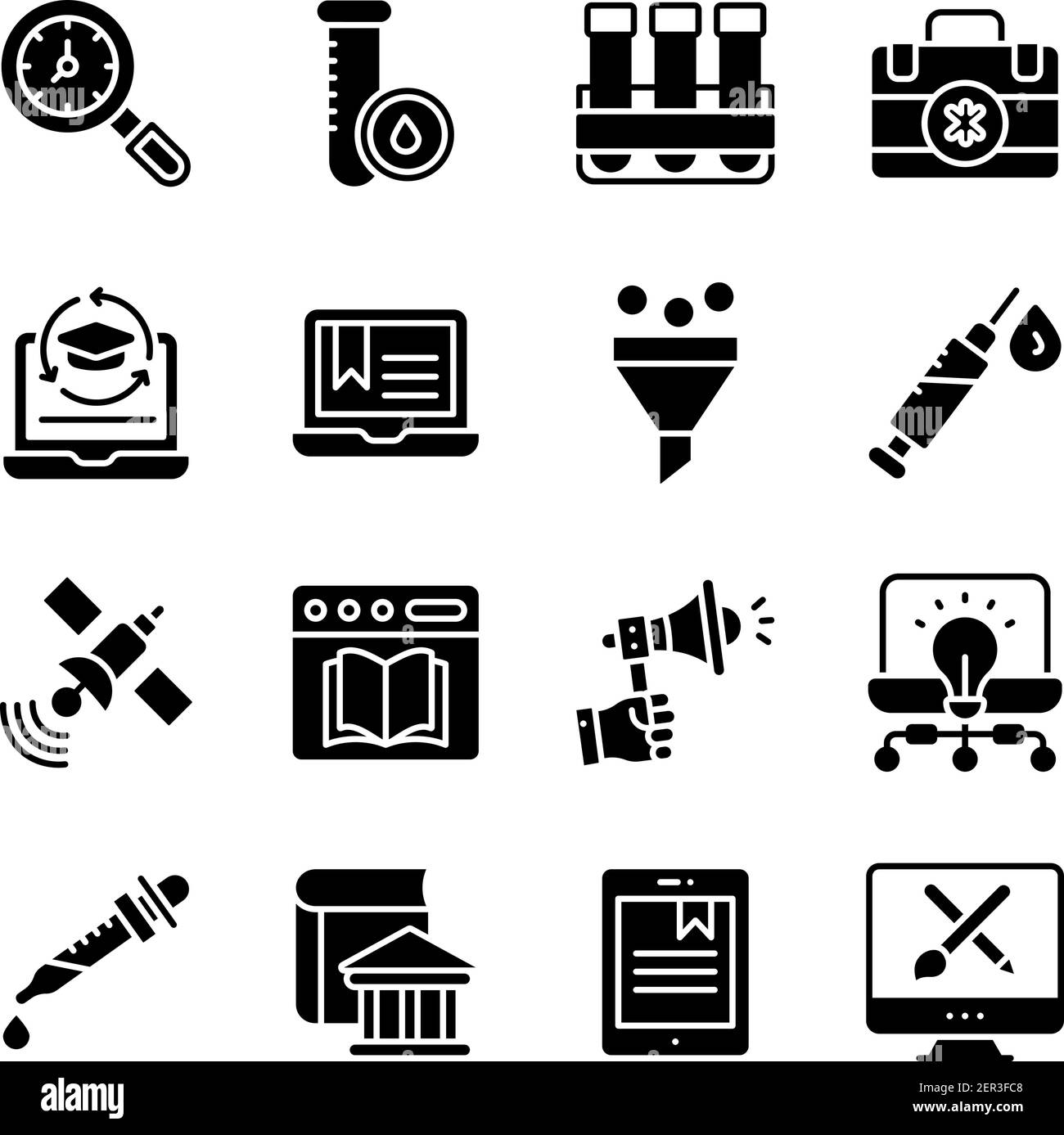 Pack of Online Education Solid Icons Stock Vector Image & Art - Alamy