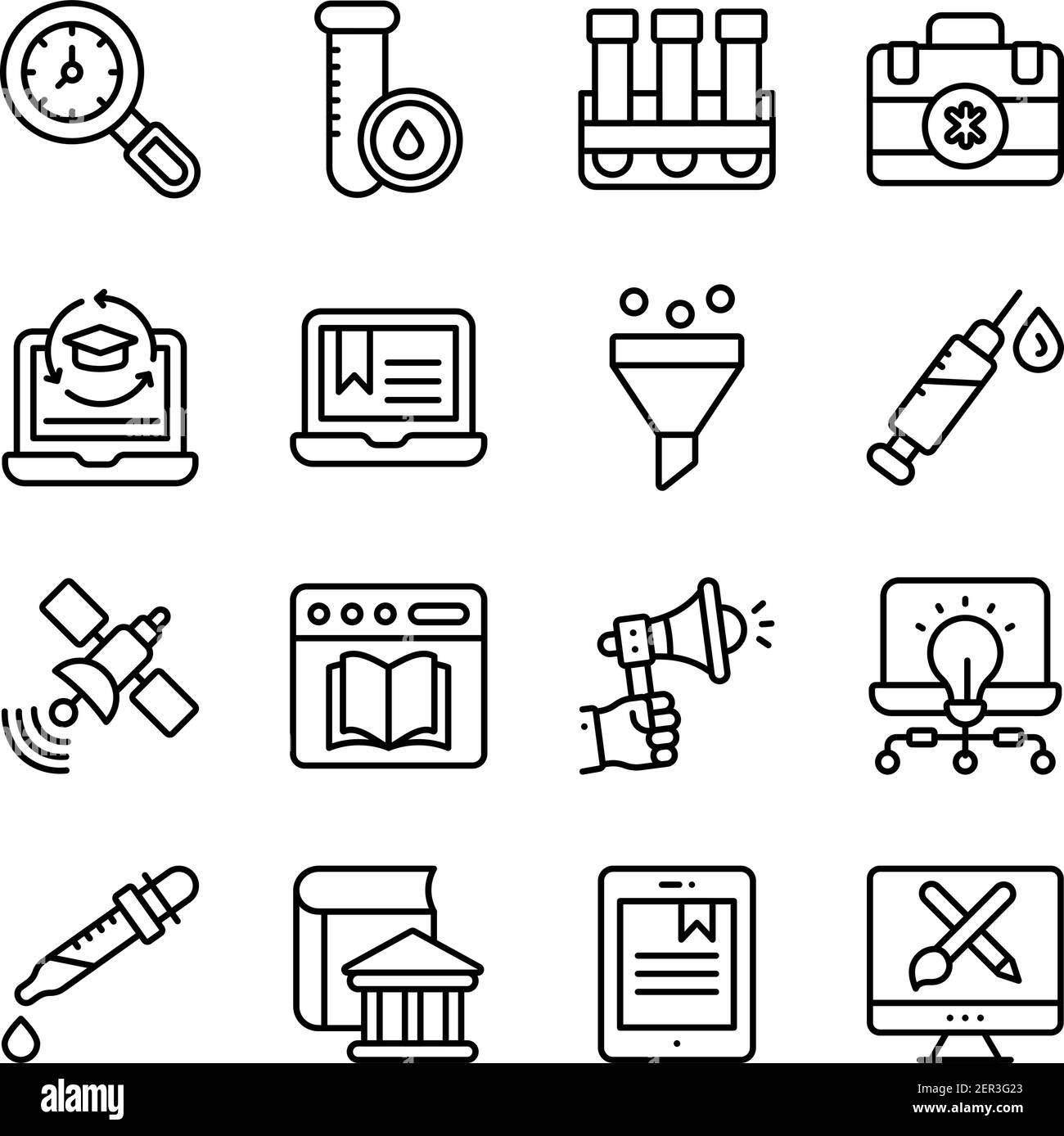 Pack of Online Education Linear Icons Stock Vector Image & Art - Alamy