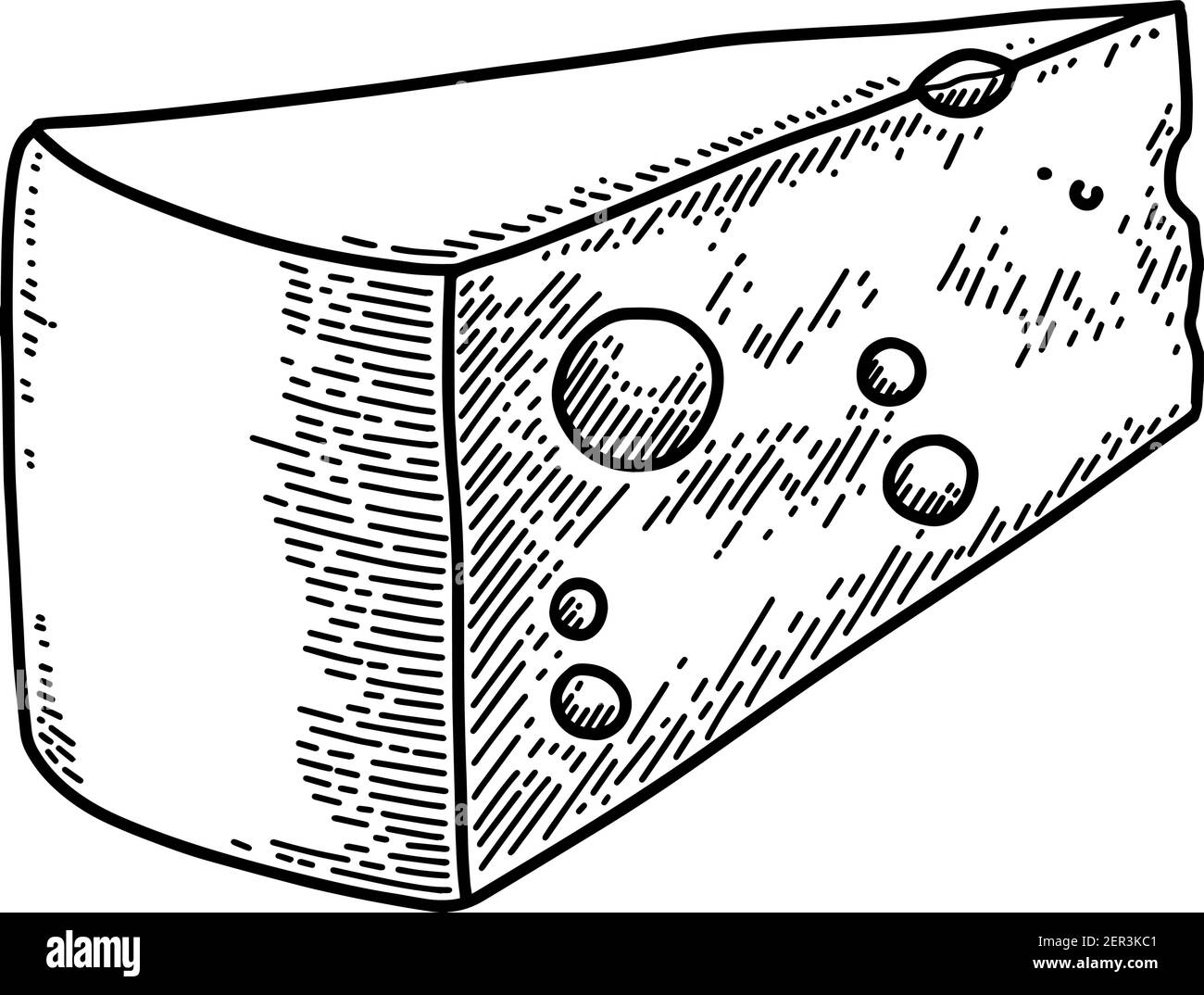 Illustration of cheese in engraving style. Design element for emblem