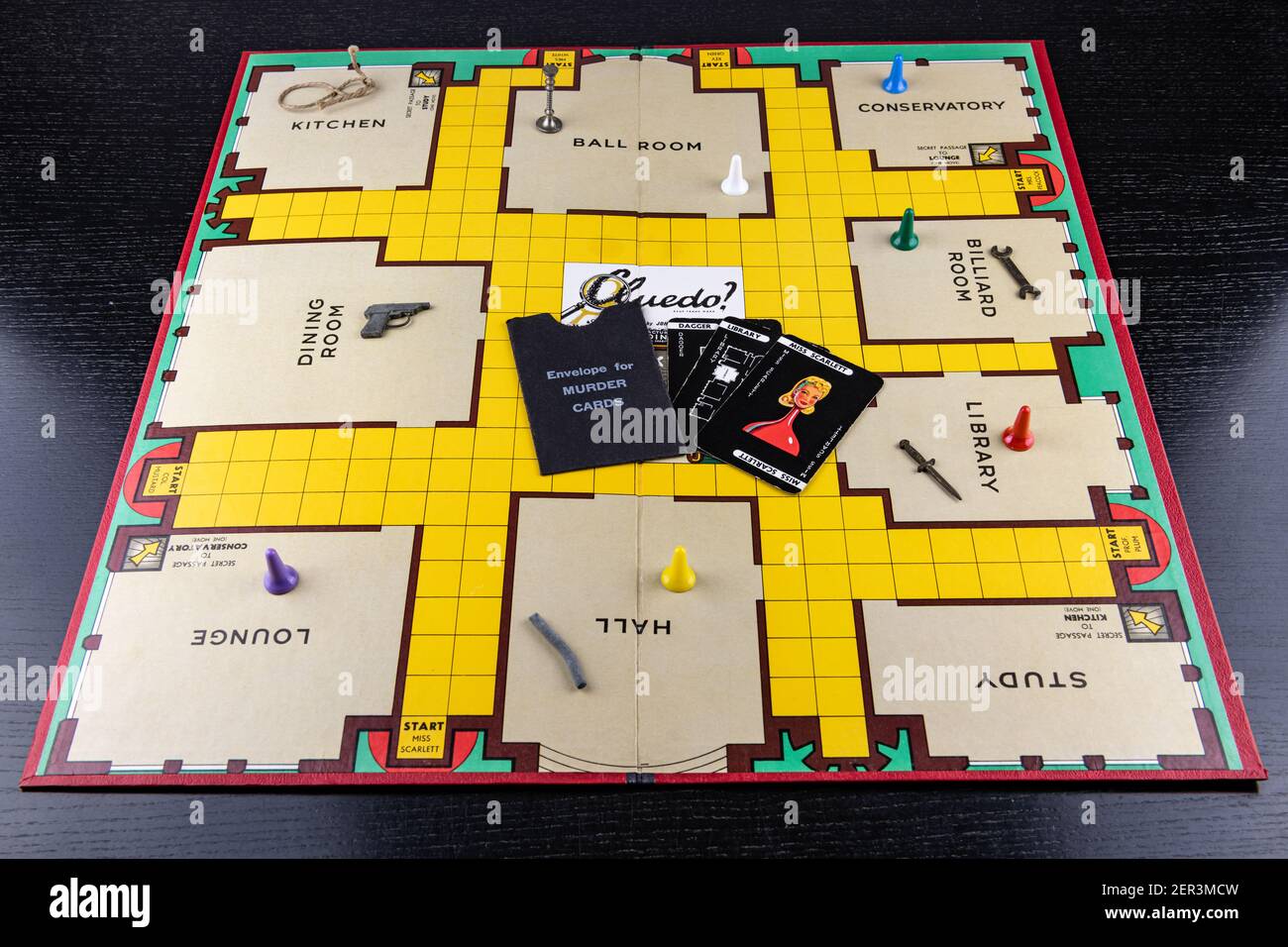 End of the Game - Cluedo Game after the big reveal Stock Photo