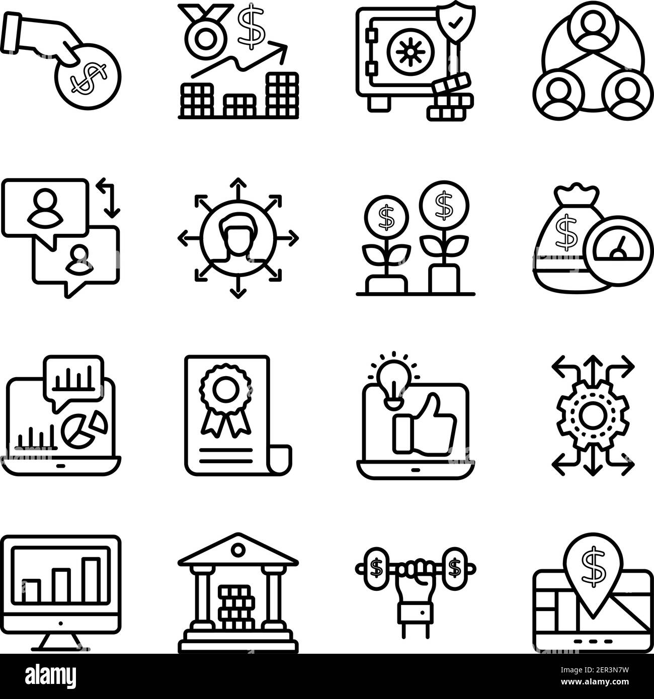 Business and Finance Linear Icons Pack Stock Vector Image & Art - Alamy