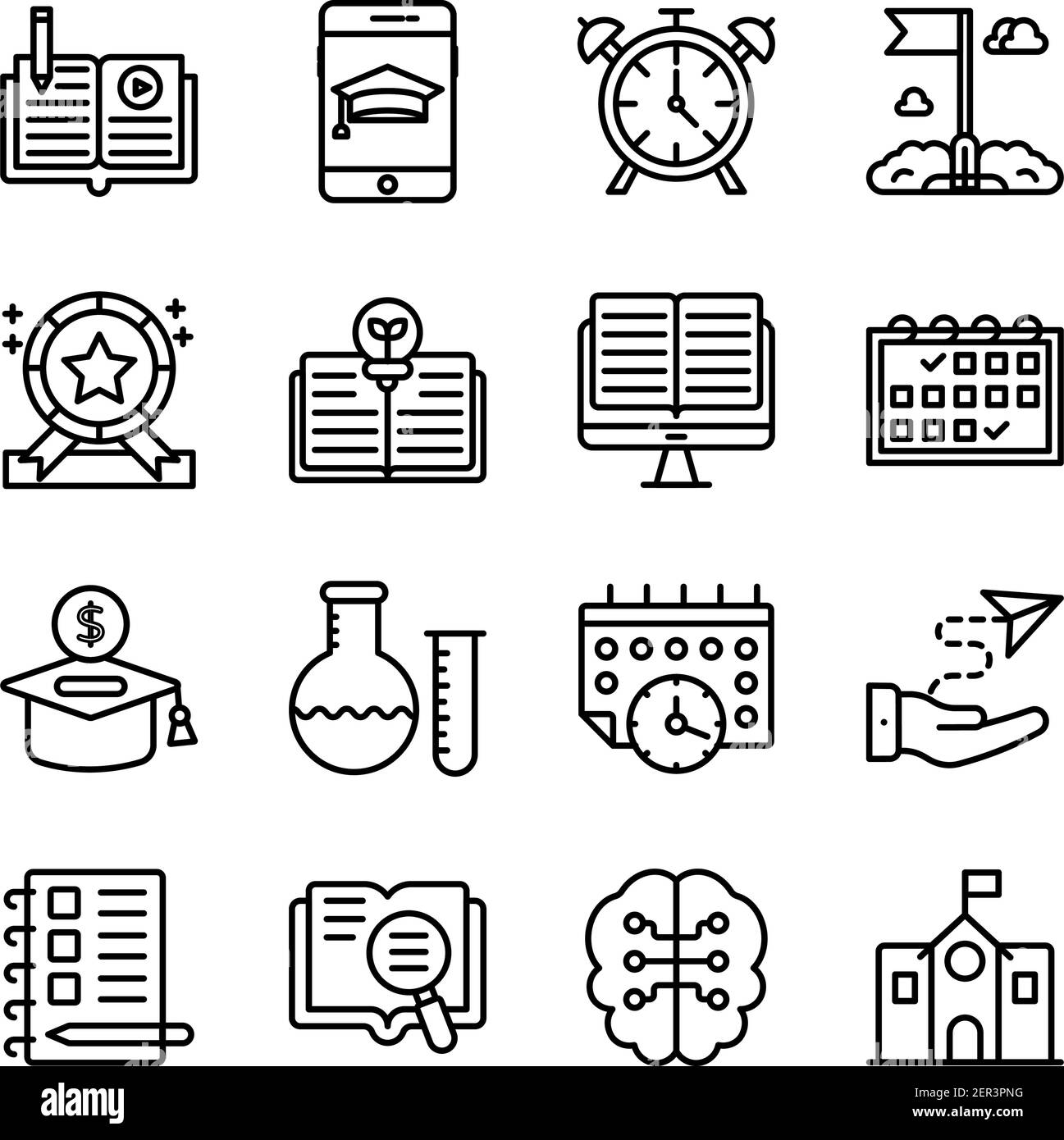 Pack of Elearning Linear Icons Stock Vector Image & Art - Alamy