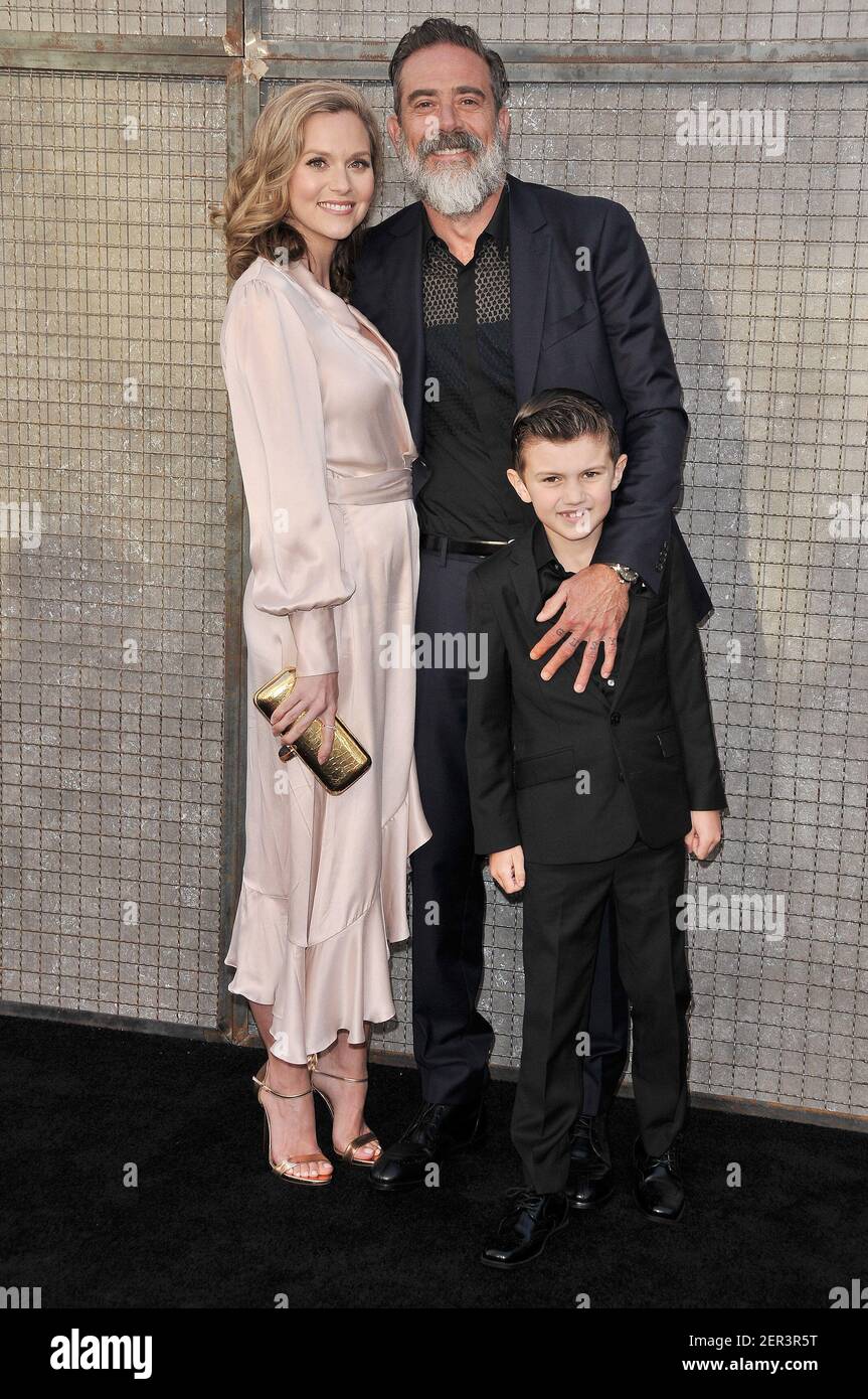 Hilarie Burton, Jeffrey Dean Morgan and Son Augustus Morgan at the Warner  Bros. Pictures' "Rampage" Los Angeles Premiere held at the Microsoft  Theater in Los Angeles, CA on Wednesday, April 4, 2018. (