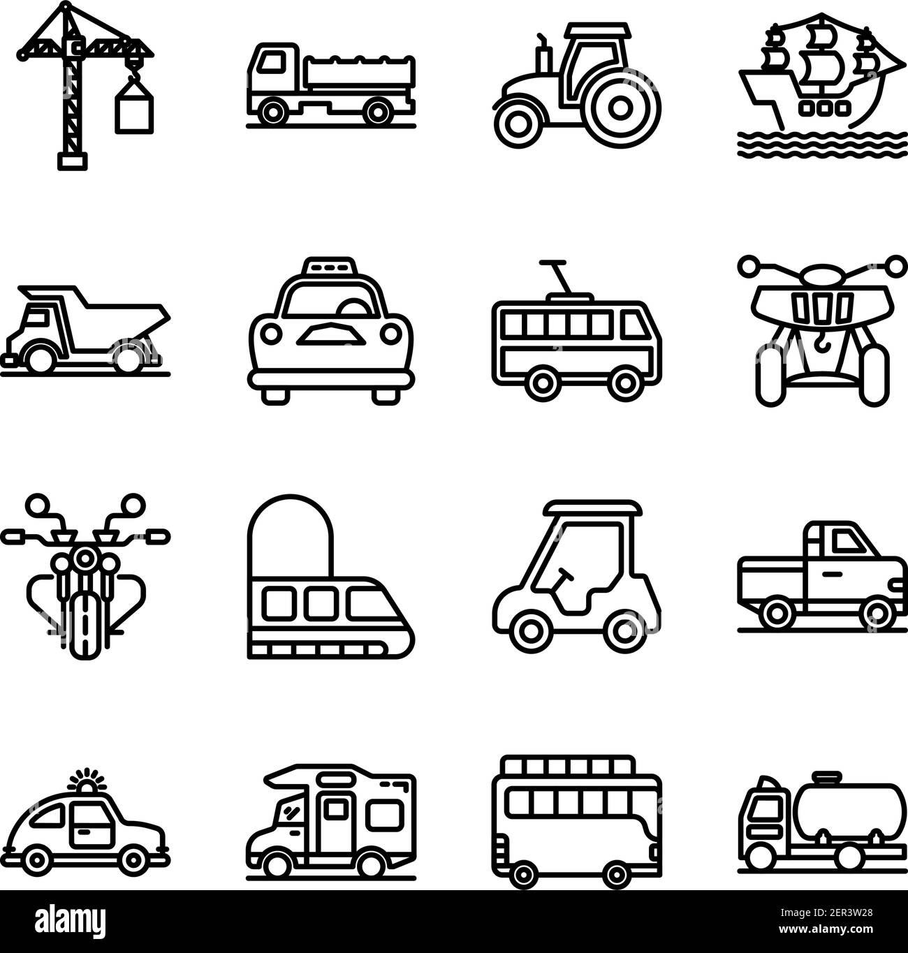Pack of Automobile Linear Icons Stock Vector Image & Art - Alamy