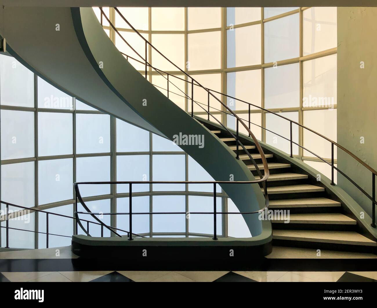 Spiral Staircase in Den Bell tower in Antwerp, Belgium Stock Photo