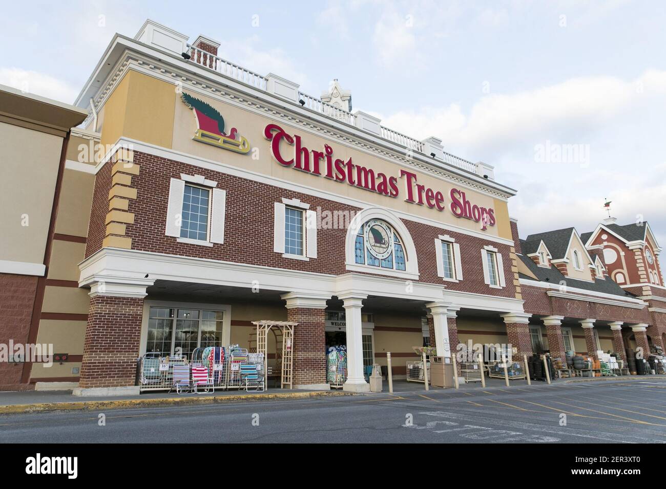 A Christmas Tree Shops logo seen on a retail store front in Hagerstown