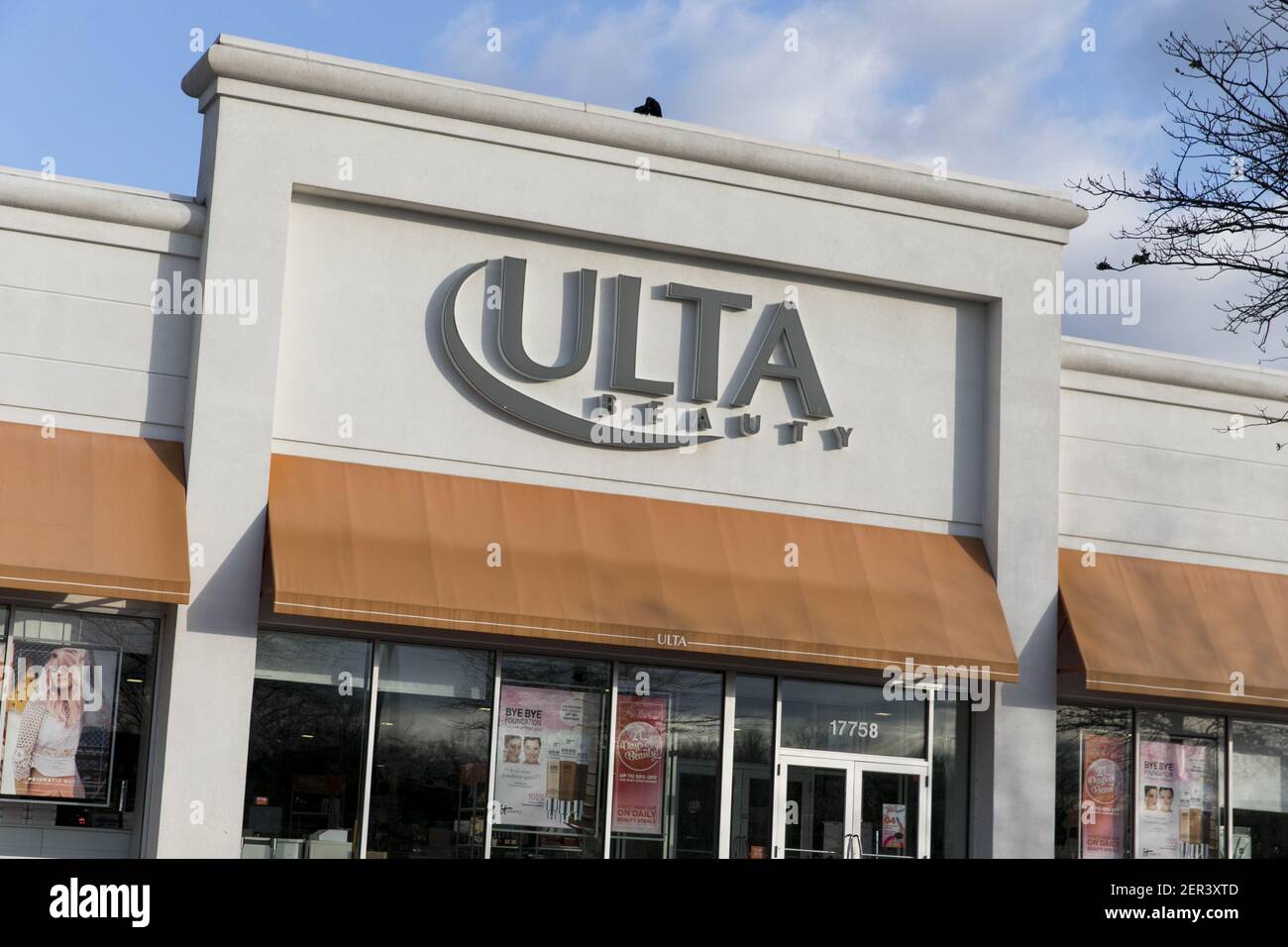 A Ulta Beauty logo seen on a retail store front in Hagerstown, Maryland