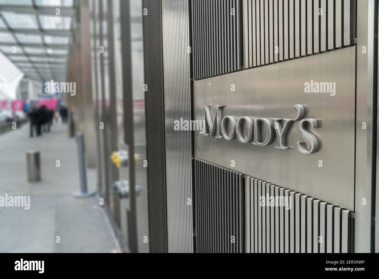 Moody's headquarters in Lower Manhattan in New York is seen on Thursday