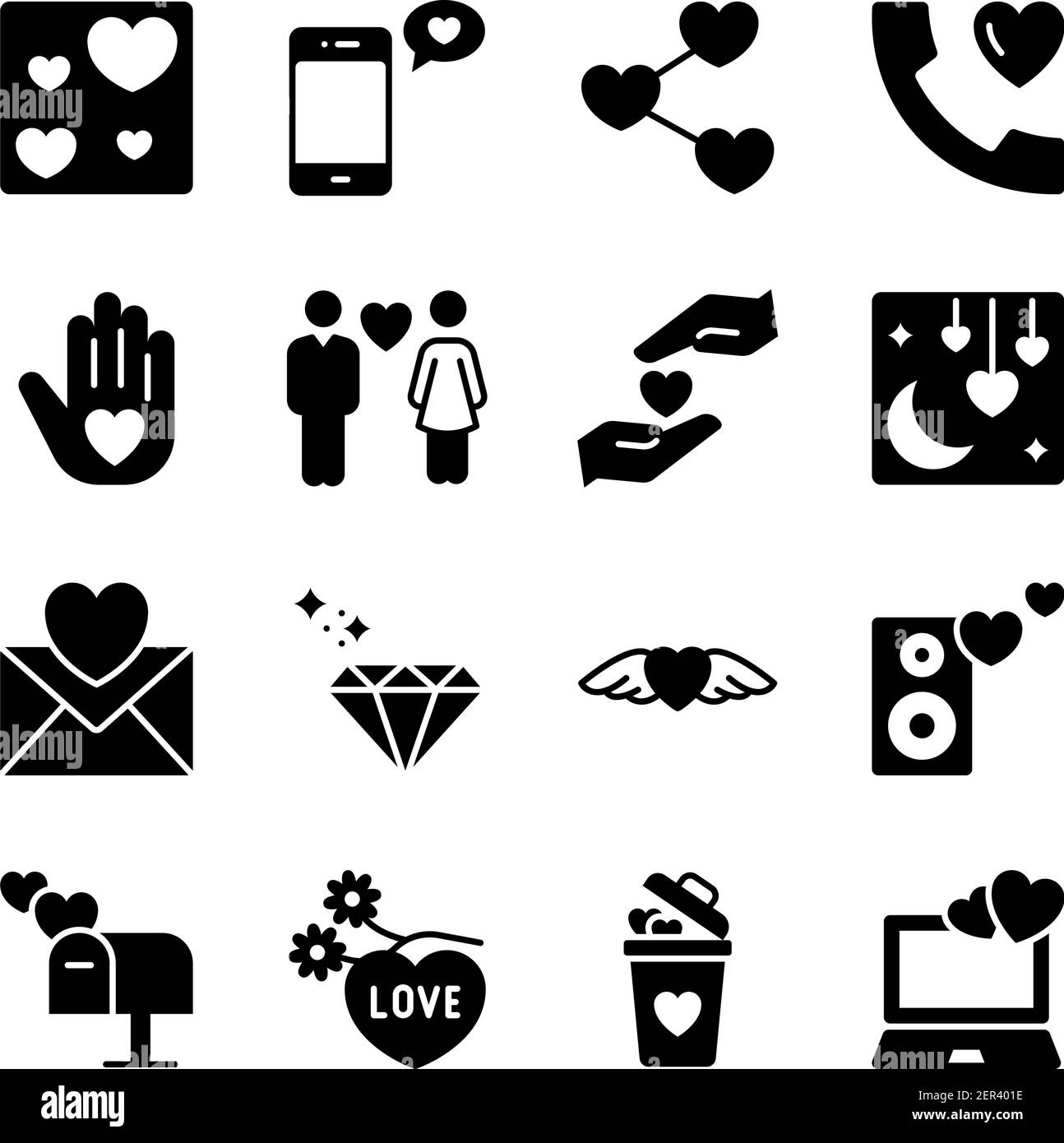 Pack of Valentine Day Solid Icons Stock Vector Image & Art - Alamy