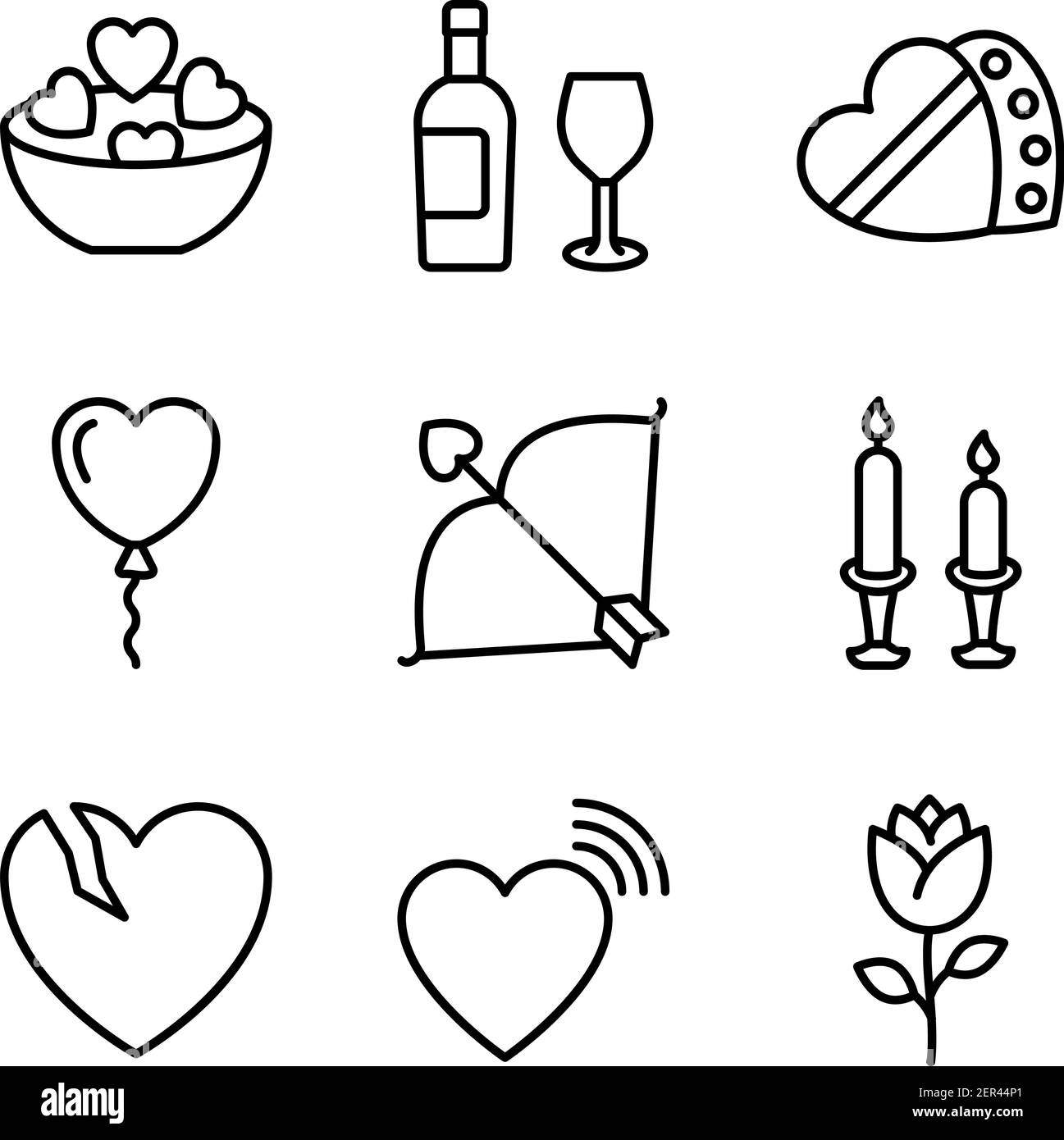 Pack of Valentine Celebration Line Icons Stock Vector Image & Art - Alamy