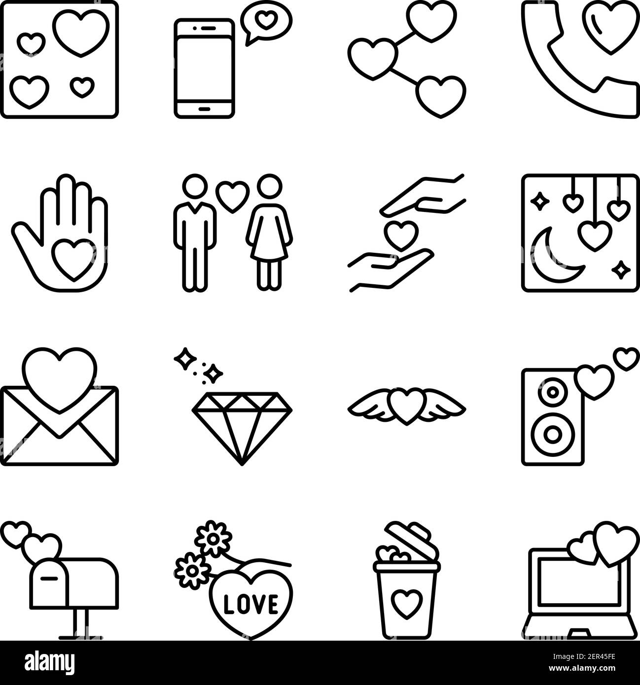 Pack of Valentine Day Line Icons Stock Vector Image & Art - Alamy