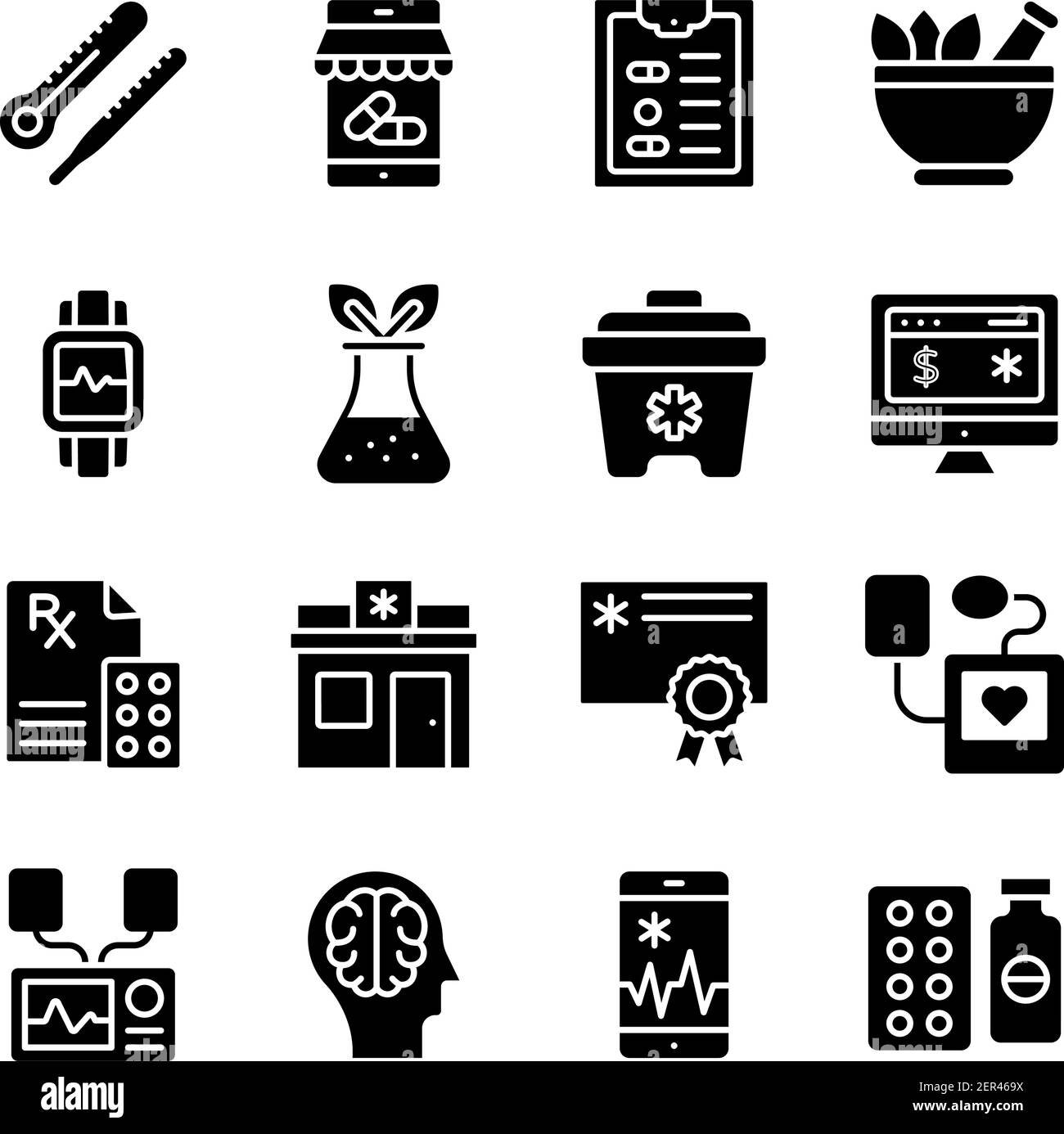 Medical equipment icons pack hi-res stock photography and images - Alamy