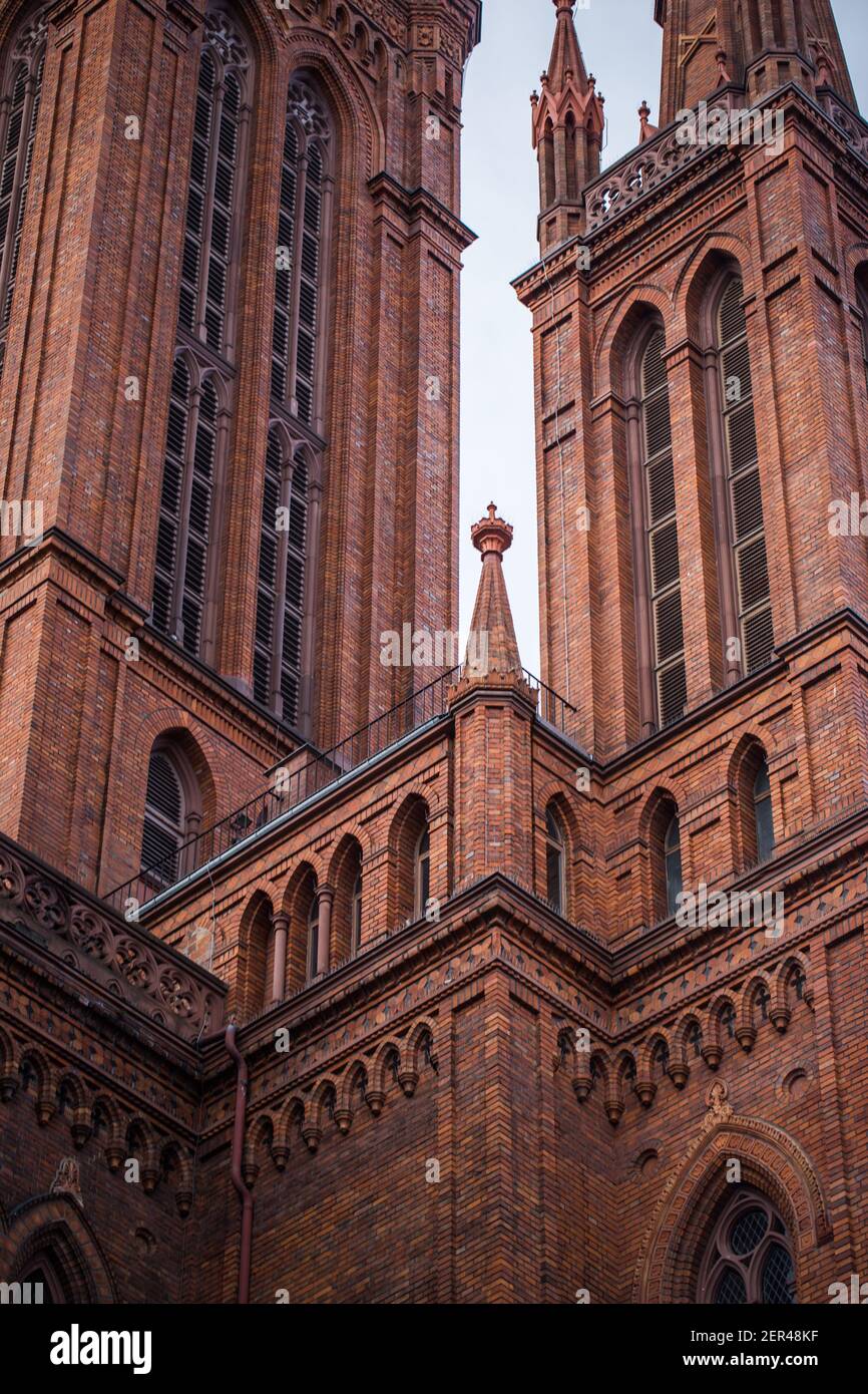 Lost among the many towers of the Market Church, built 1853 Stock Photo