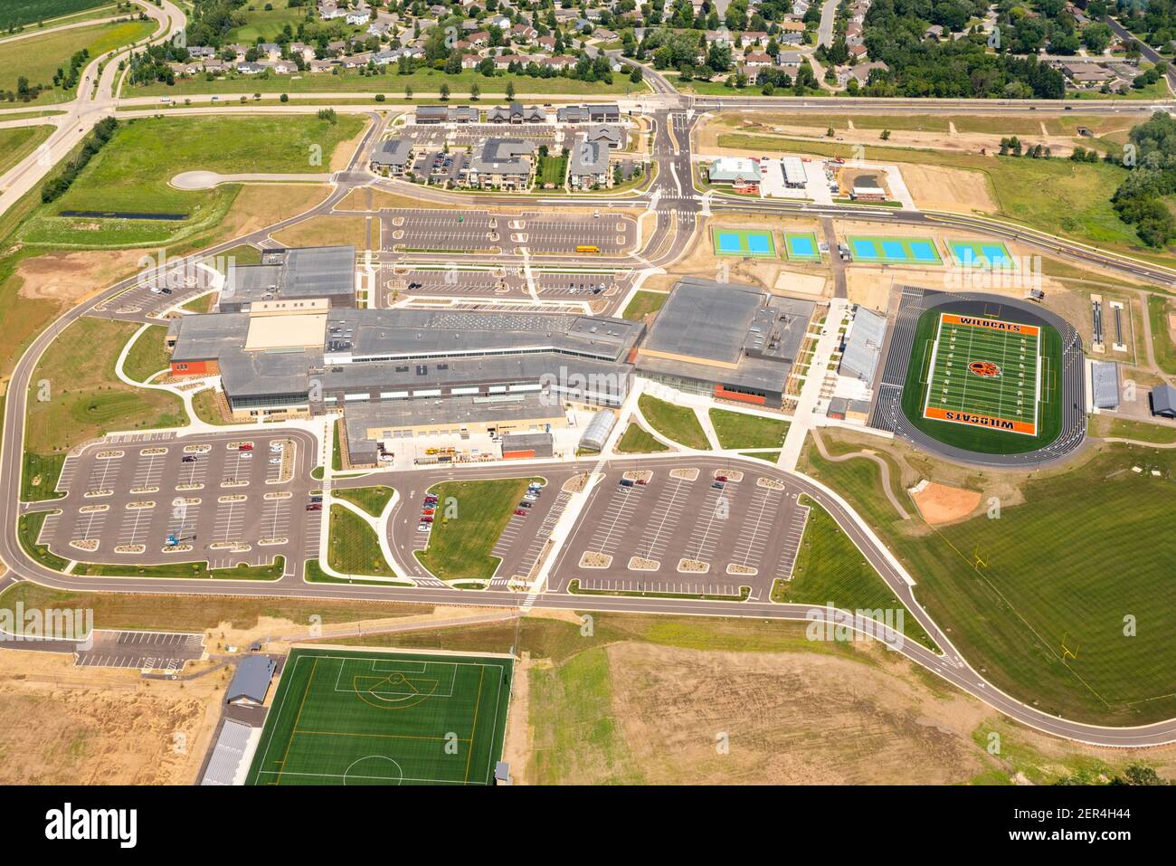 Aerial photograph of the new Verona Area High School, Verona, Wisconsin