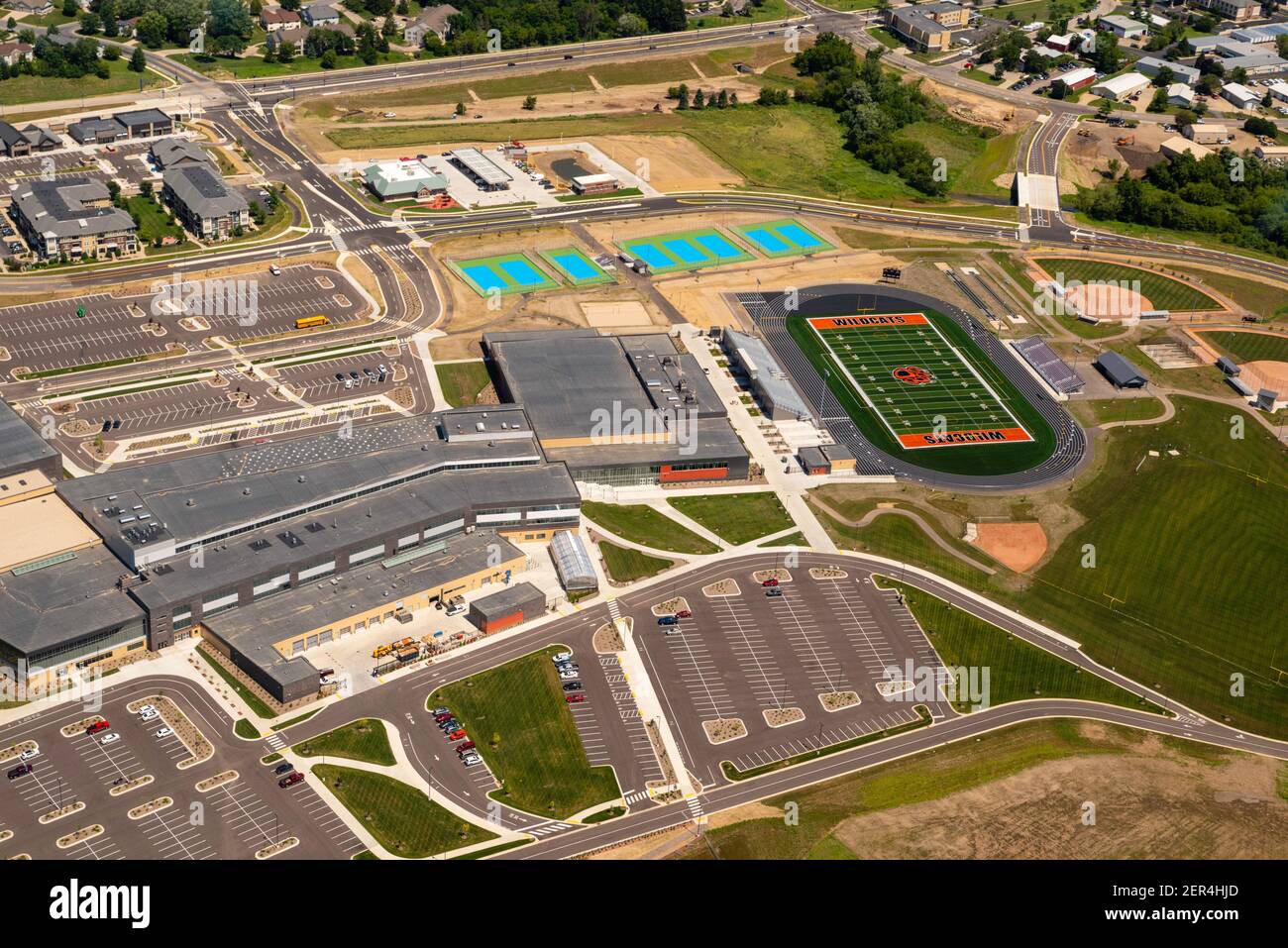 Aerial photograph of the new Verona Area High School, Verona, Wisconsin