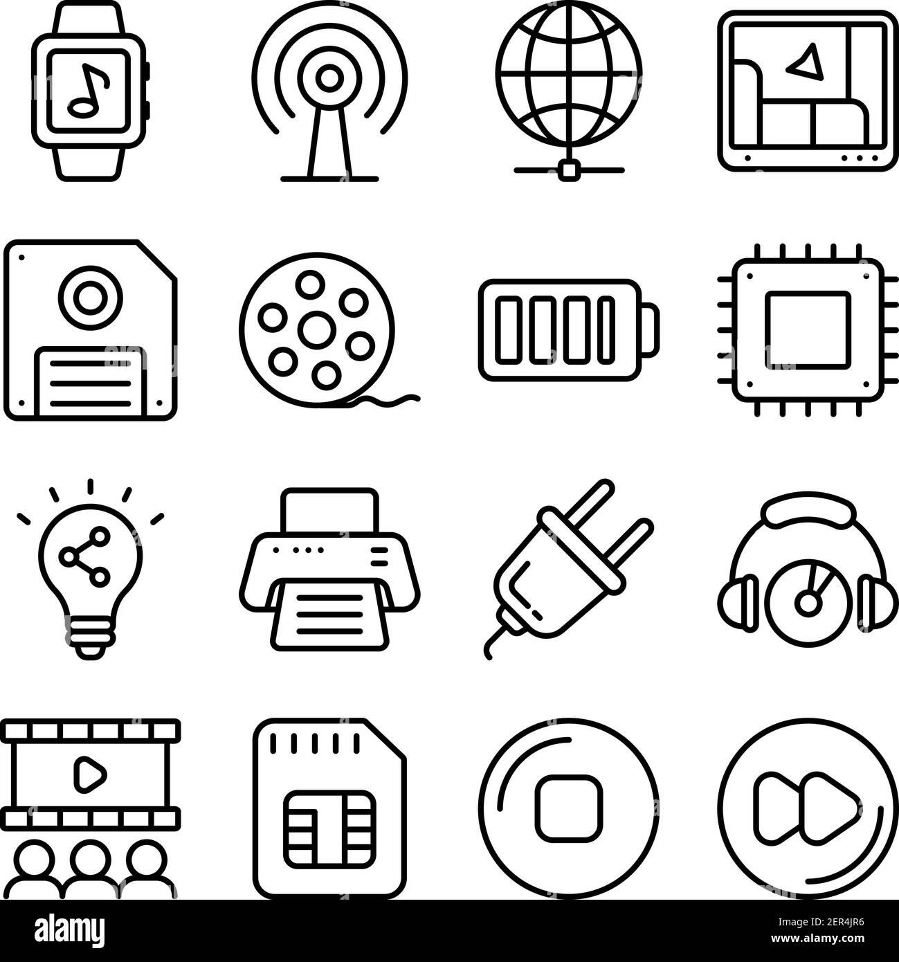 Pack of Devices and Technology Linear Icons Stock Vector Image & Art ...