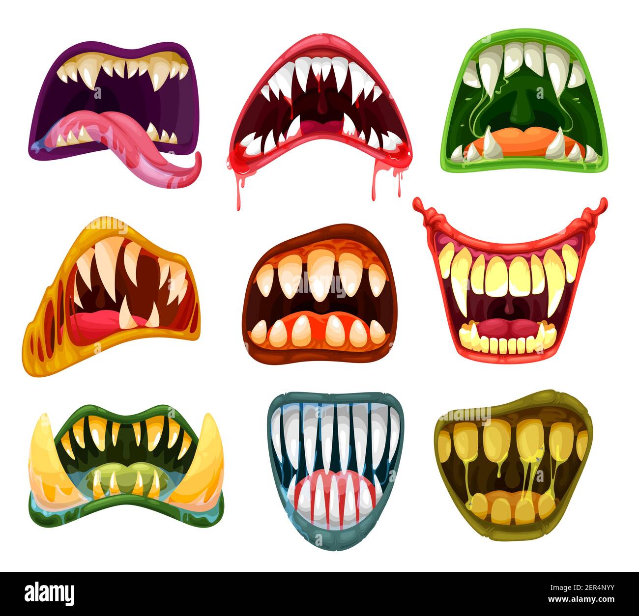 scary cartoon monster teeth