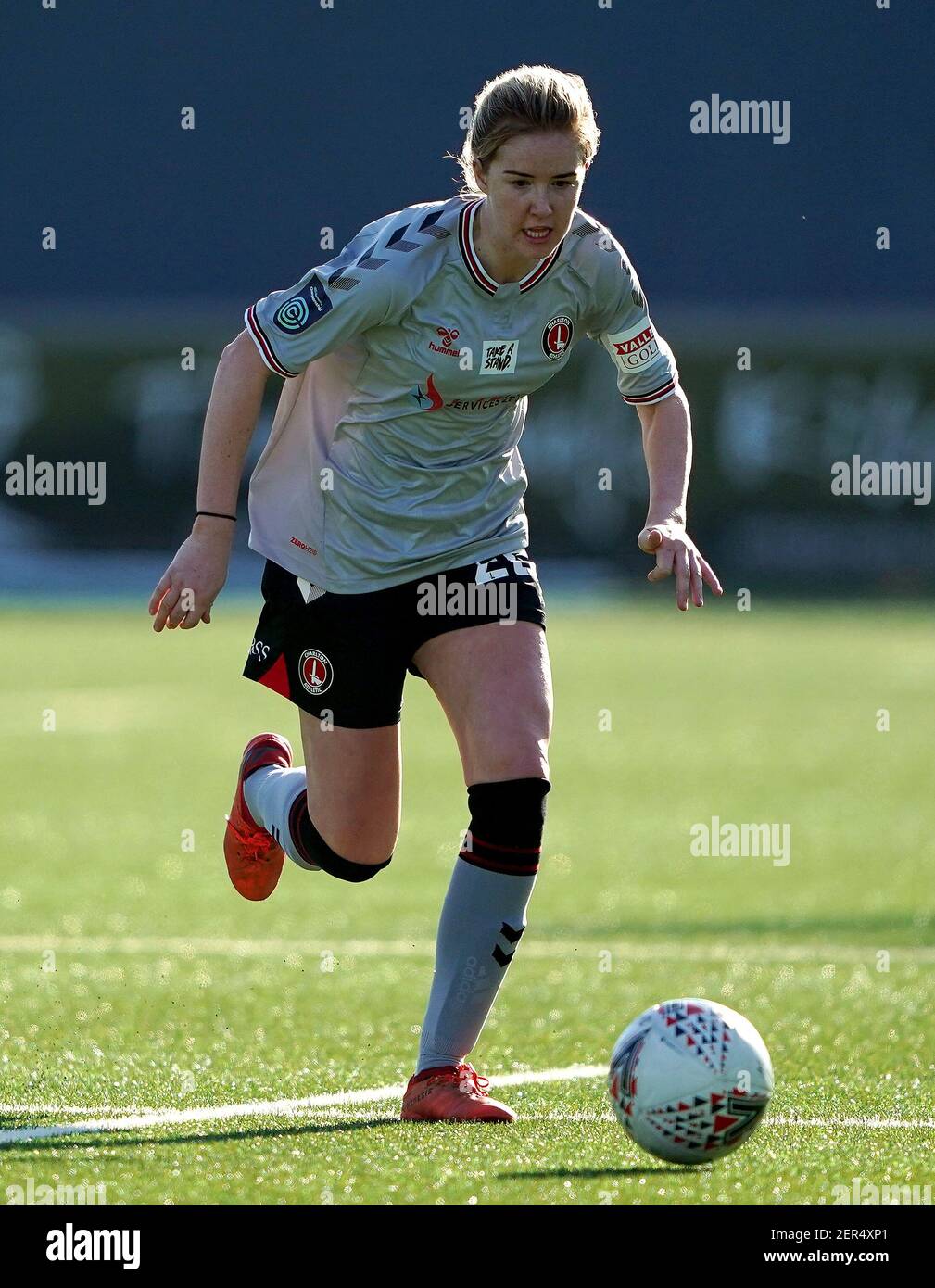 Charlton Athletic's Lois Heuchan during the FA Women's Championship match at Butts Park Arena, Coventry. Picture date: Sunday February 28, 2021. Stock Photo