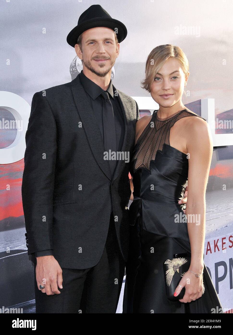 (L-R) Gustaf Skarsgard and Caroline Sjostrand at HBO's "Westworld