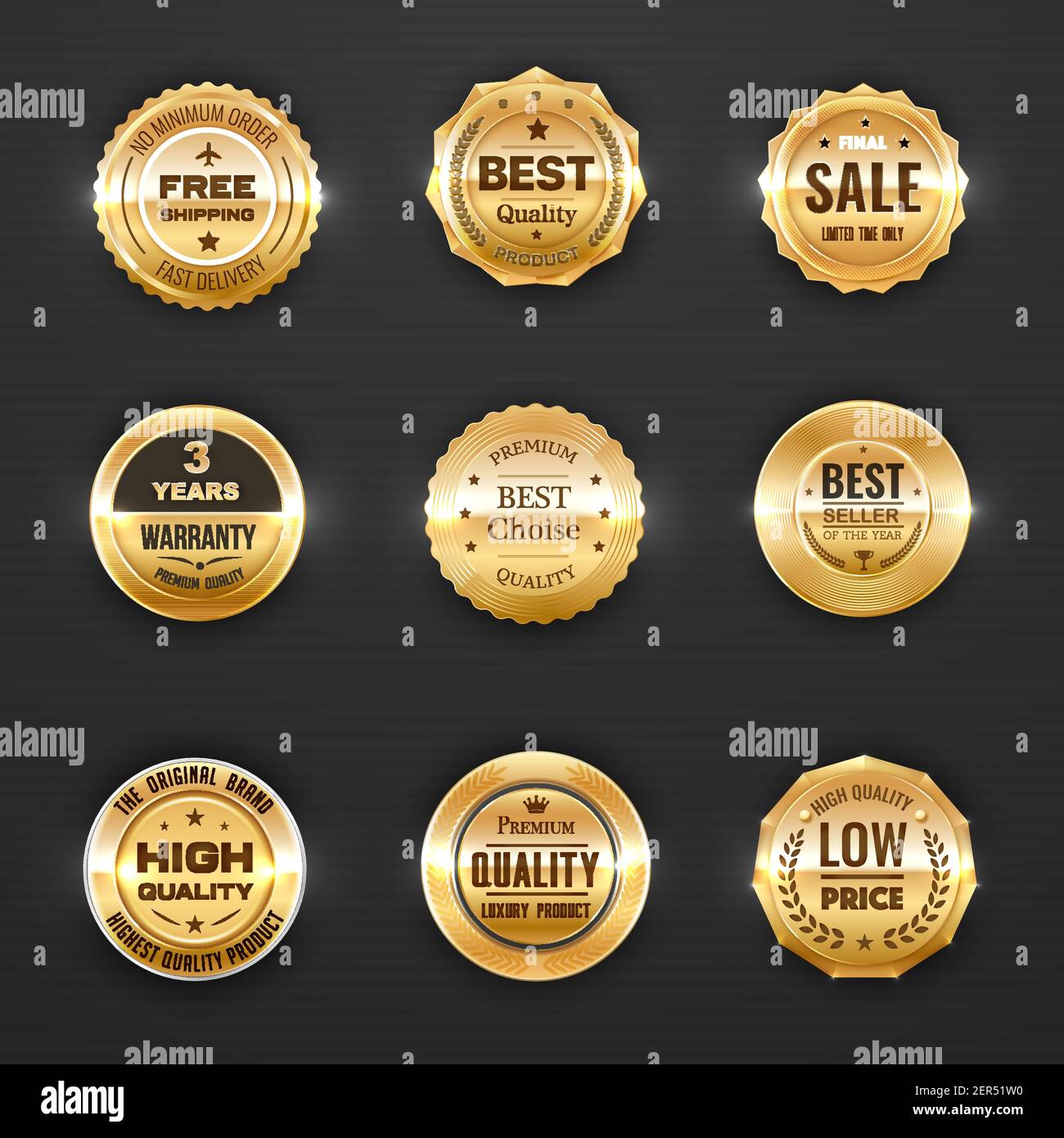 https://c8.alamy.com/comp/2ER51W0/warranty-and-quality-labels-vector-golden-emblems-with-laurel-branches-stars-and-crowns-best-quality-product-company-or-brand-award-badges-luxury-2ER51W0.jpg