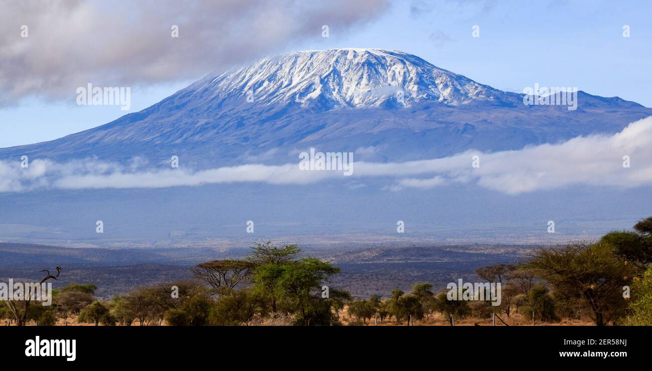 view of kilimandjaro mount Stock Photo