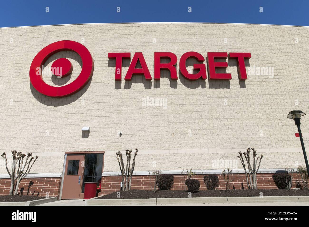 A logo sign outside of a Target retail store location in Columbia