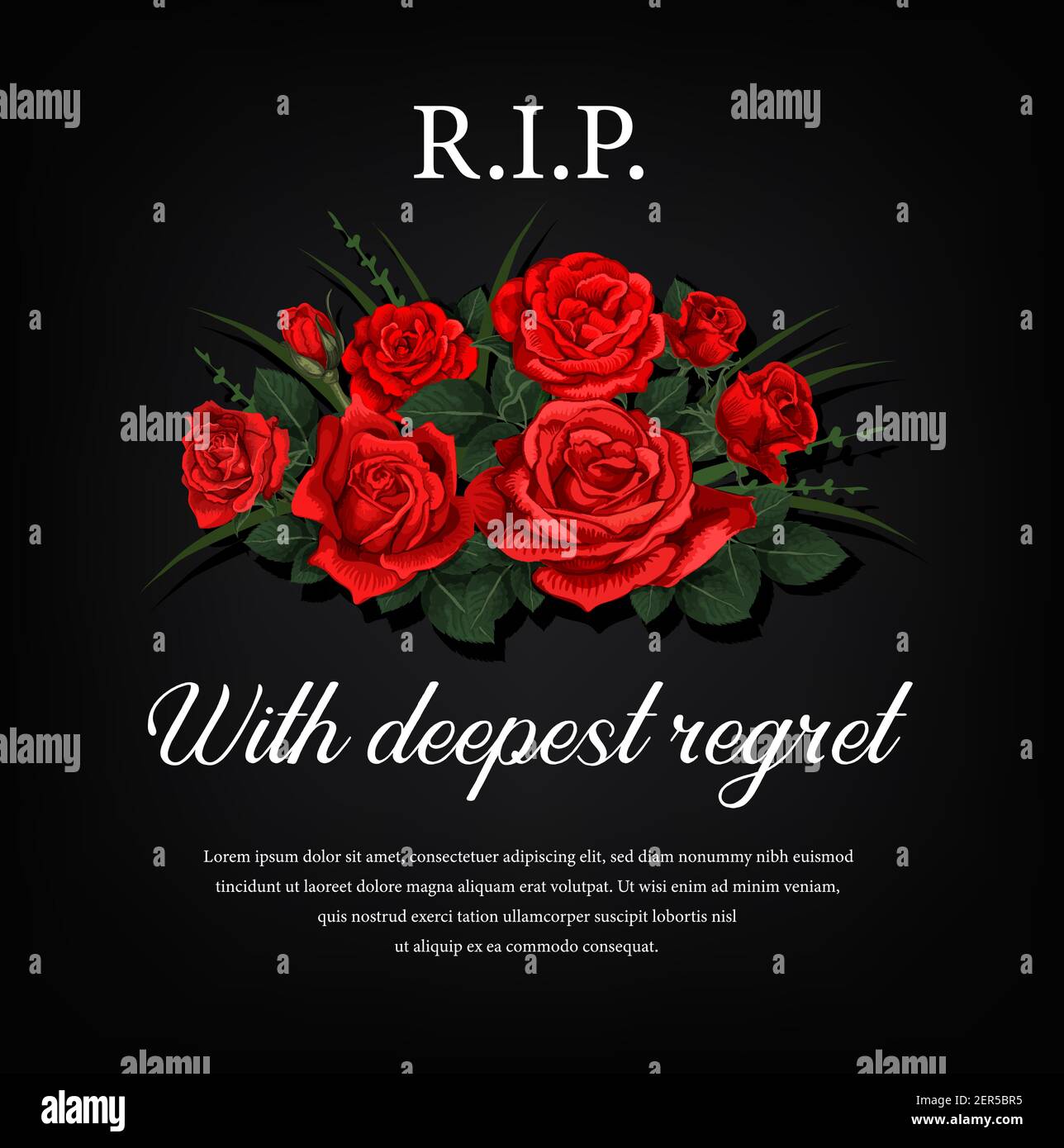 Rest Peace Floral Funeral Frame Rip Stock Vector (Royalty Free) 1938569944
