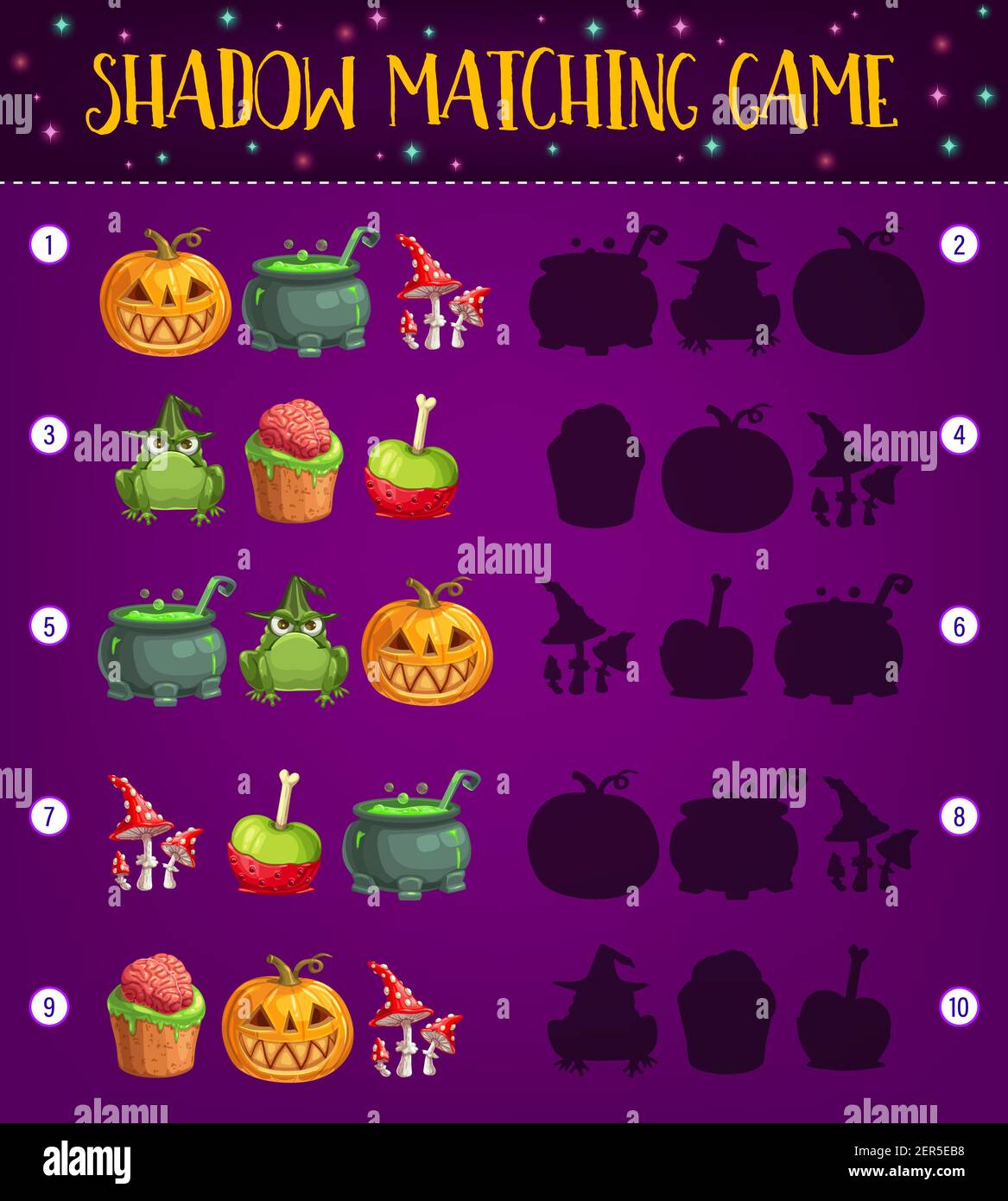 Premium Vector  Educational matching game for kids with spooky halloween  characters
