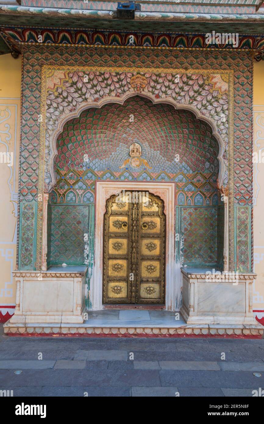 The doors in Jaipur, City palace Stock Photo Alamy