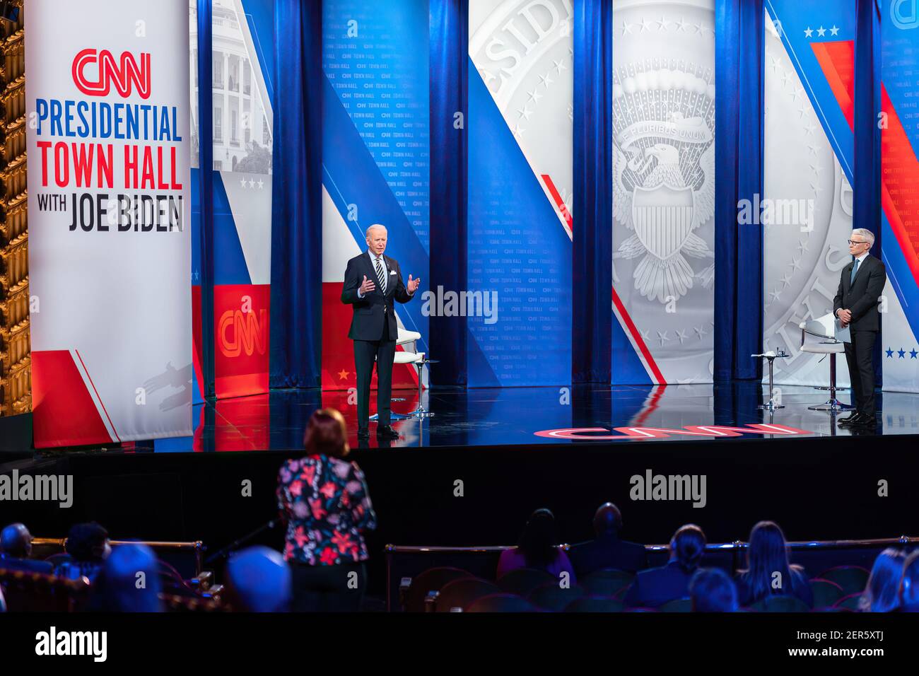 President Joe Biden participates in a CNN Town Hall with Anderson ...
