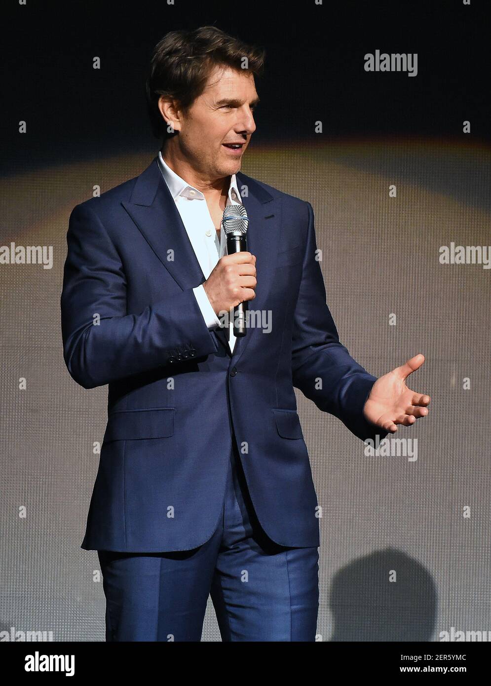 LAS VEGAS, NV - APRIL 25: Actor Tom Cruise onstage during the Paramount  Pictures presentation at CinemaCon 2018 at The Colosseum at Caesars Palace  on April 25, 2018 in Las Vegas, Nevada. (