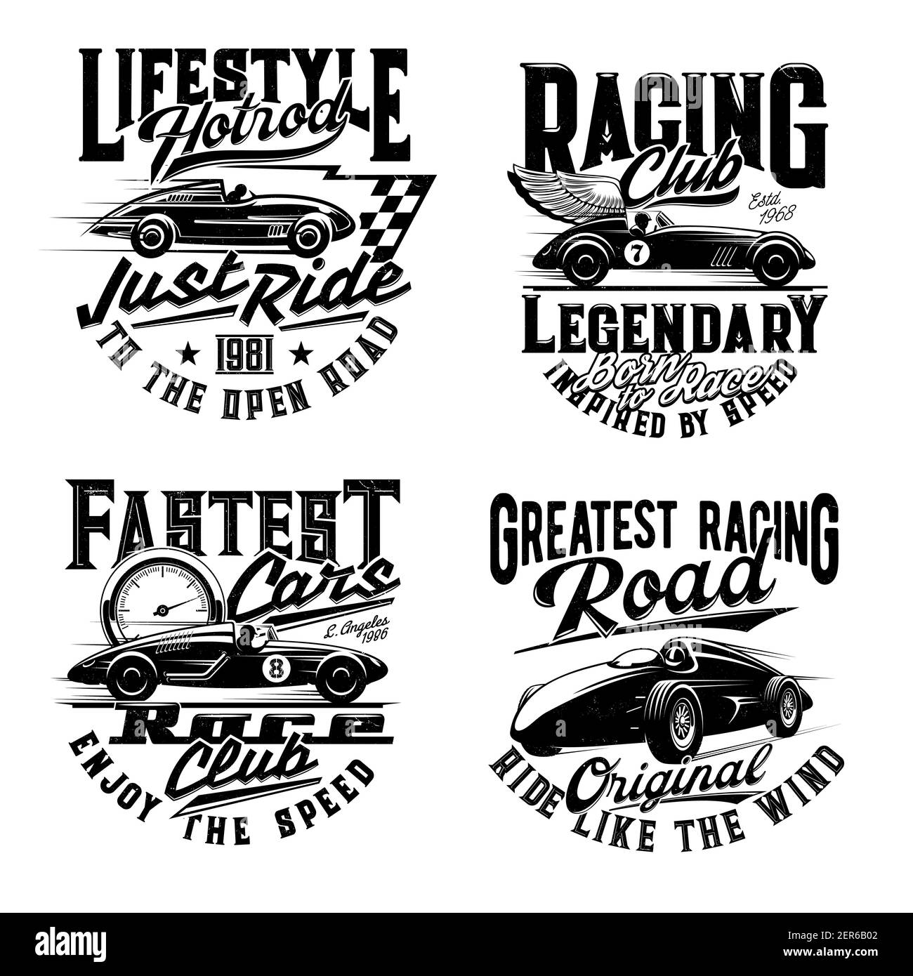 Download Car Races T Shirt Print Mockup Retro Automobile Rally And Sport Club Signs Vintage Auto And Classic Vehicles Racing Legendary Champion Road Racing Stock Vector Image Art Alamy