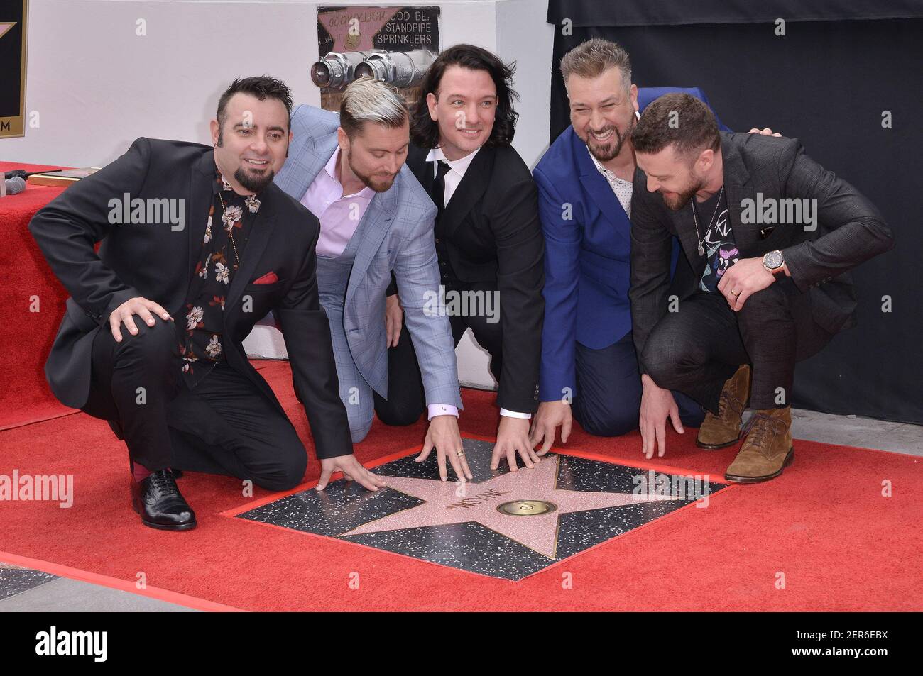 (LR) NSYNC Chris Kirkpatrick, Lance Bass, JC Chasez, Joey Fatone and