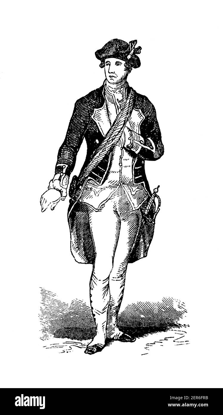 Full-length portrait of George Washington, the first president of the United States of America, serving from 1789 to 1797, who played an important rol Stock Photo