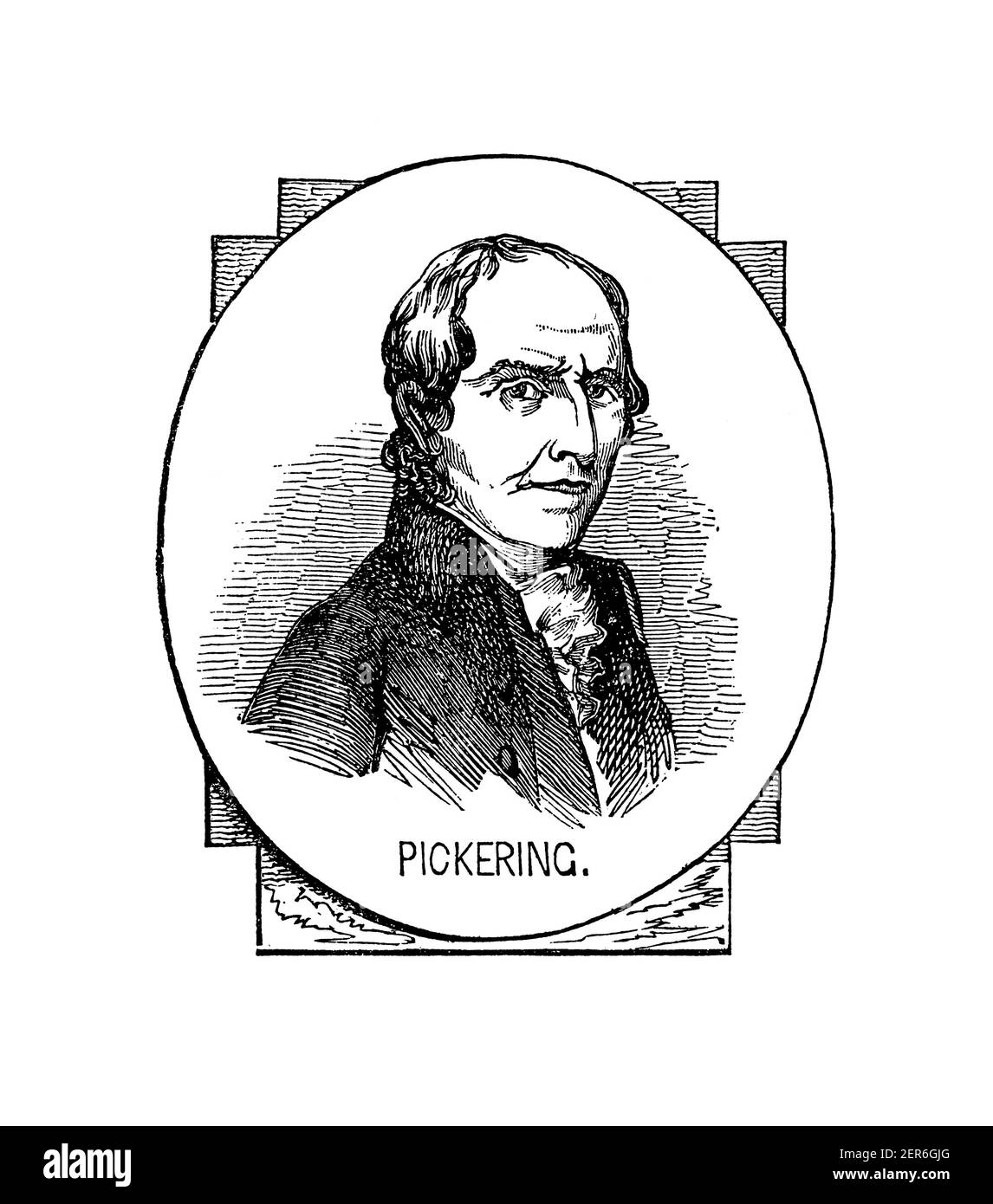 19th-century portrait of Timothy Pickering, the third United States Secretary of State. Engraving published in The Pictorial Life of General Washingto Stock Photo