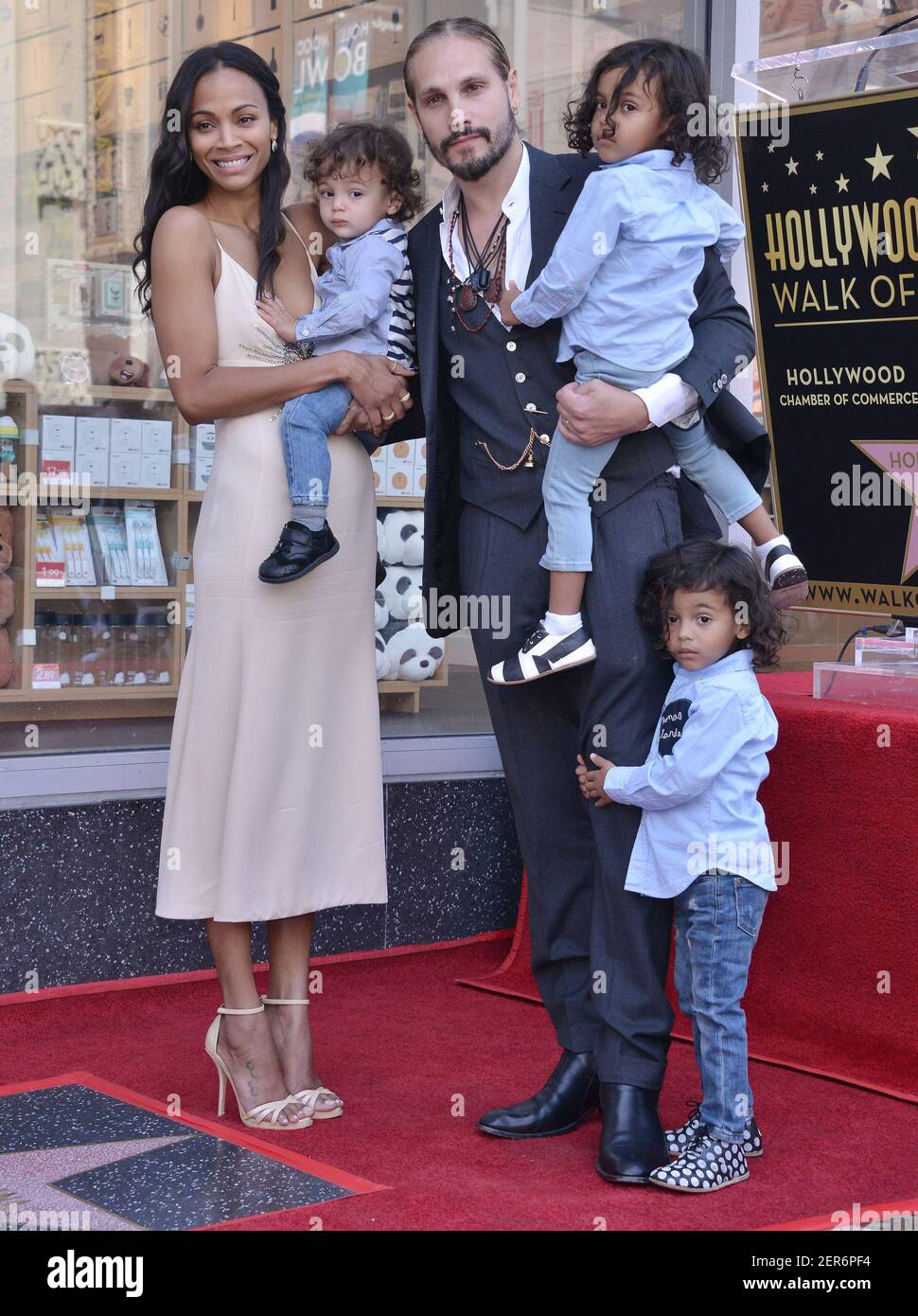 (LR) Zoe Saldana, Son Zen PeregoSaldana, Husband Marco Perego, Sons
