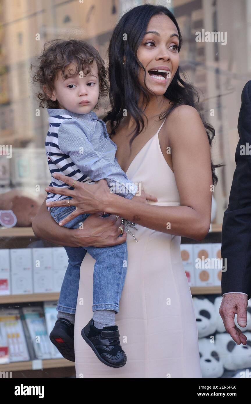 Son Zen PeregoSaldana and Zoe Saldana at her Star On The Hollywood