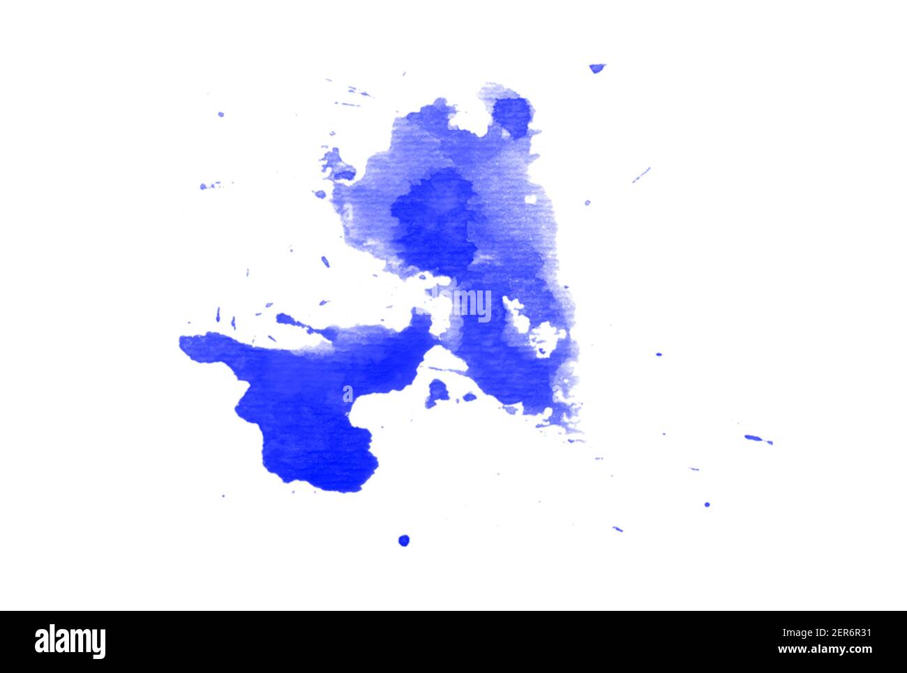 Abstract blue splash brush isolated on white Stock Photo - Alamy