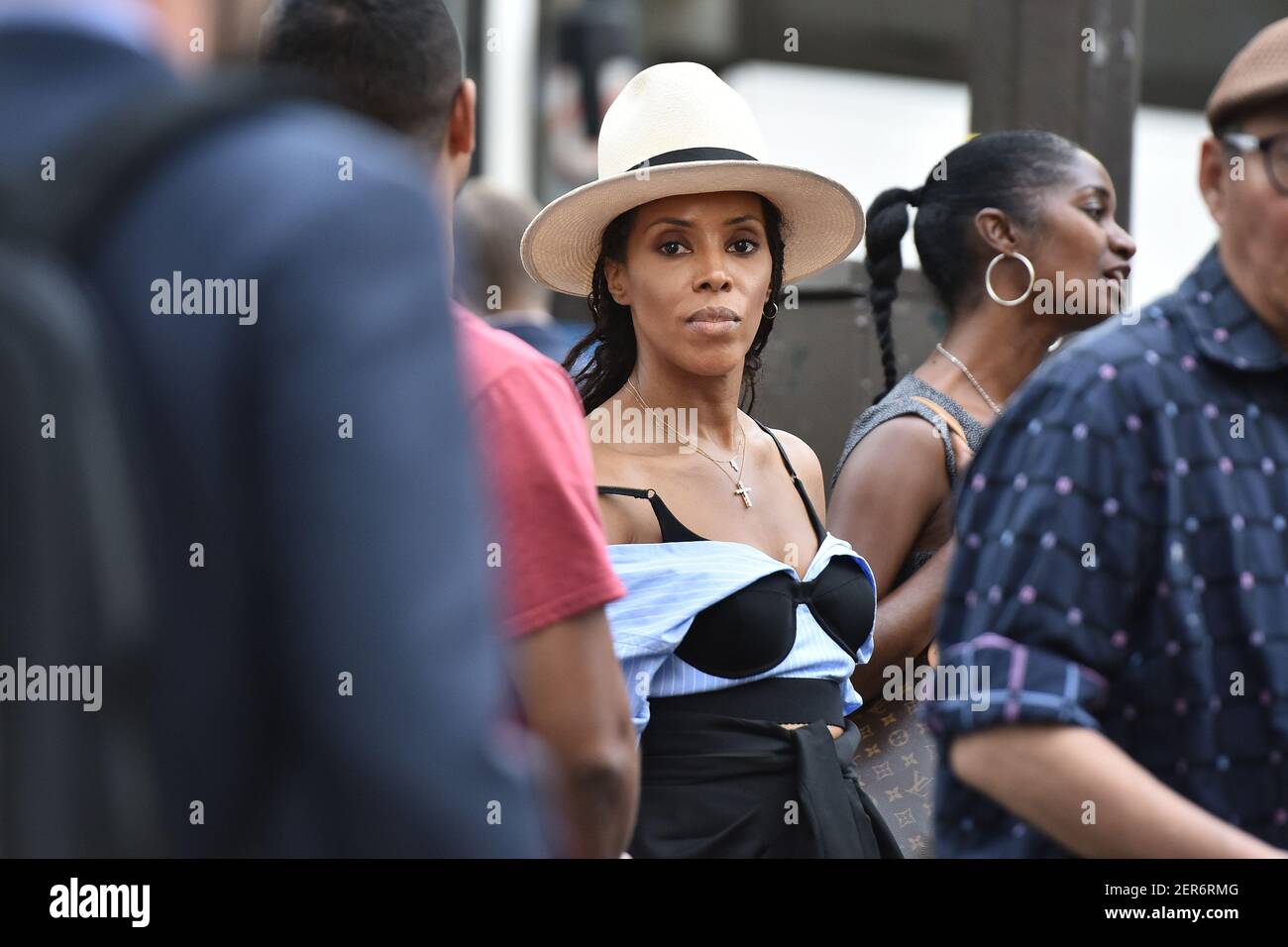 Celebrity Stylist June Ambrose is seen along Fifth Avenue and 57th