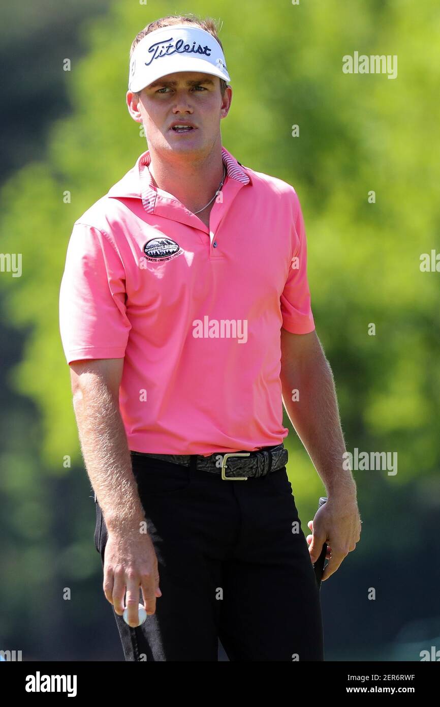 May 4, 2018; Charlotte, NC, USA; John Peterson during the second round of the Wells Fargo Championship golf tournament at Quail Hollow Club. Mandatory Credit: Jim Dedmon-USA TODAY Sports Stock Photo