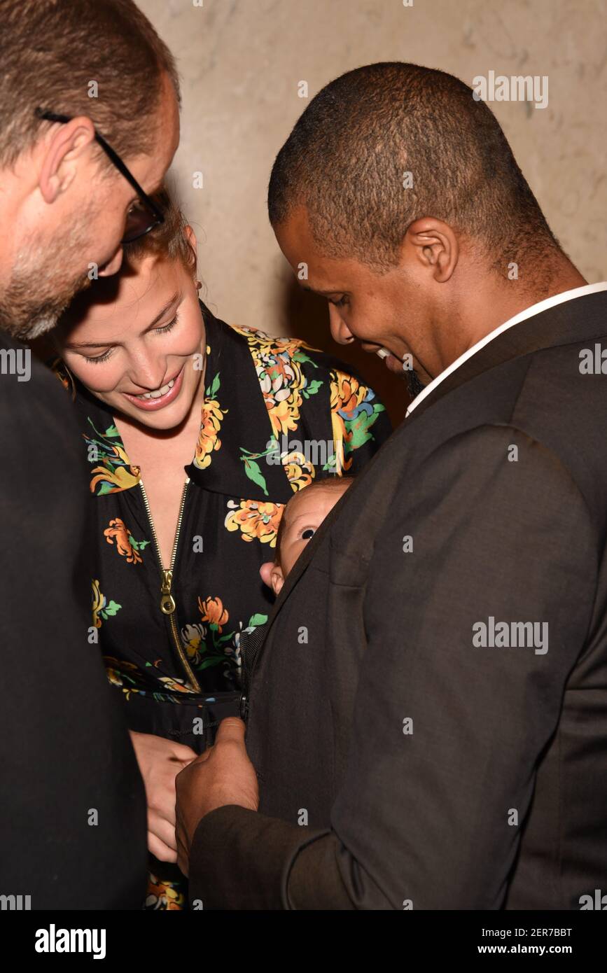 Cameron Russell, Damani Baker and Asa Baker Russell attend The