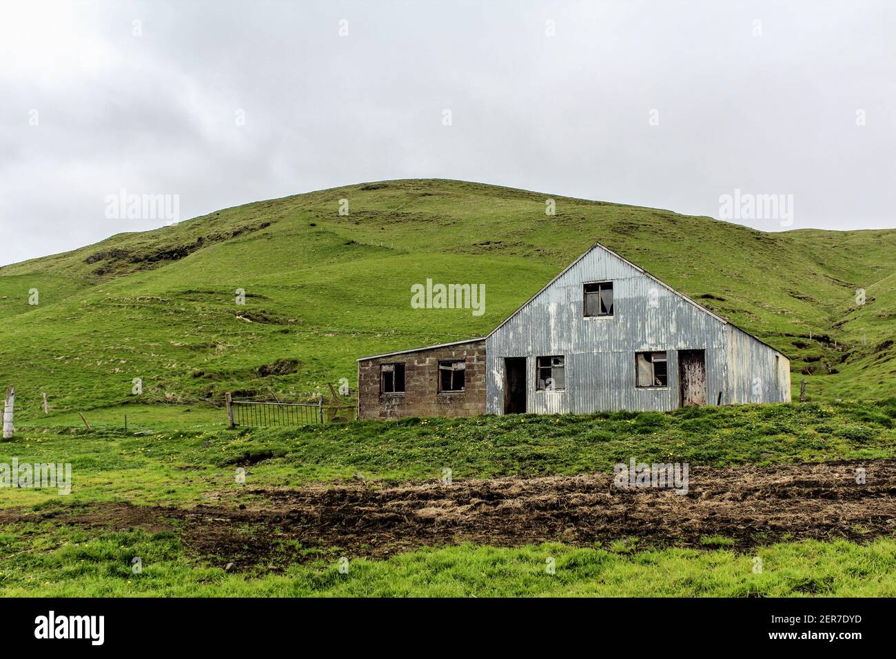 Old abandoned ghost house in South Iceland Stock Photo