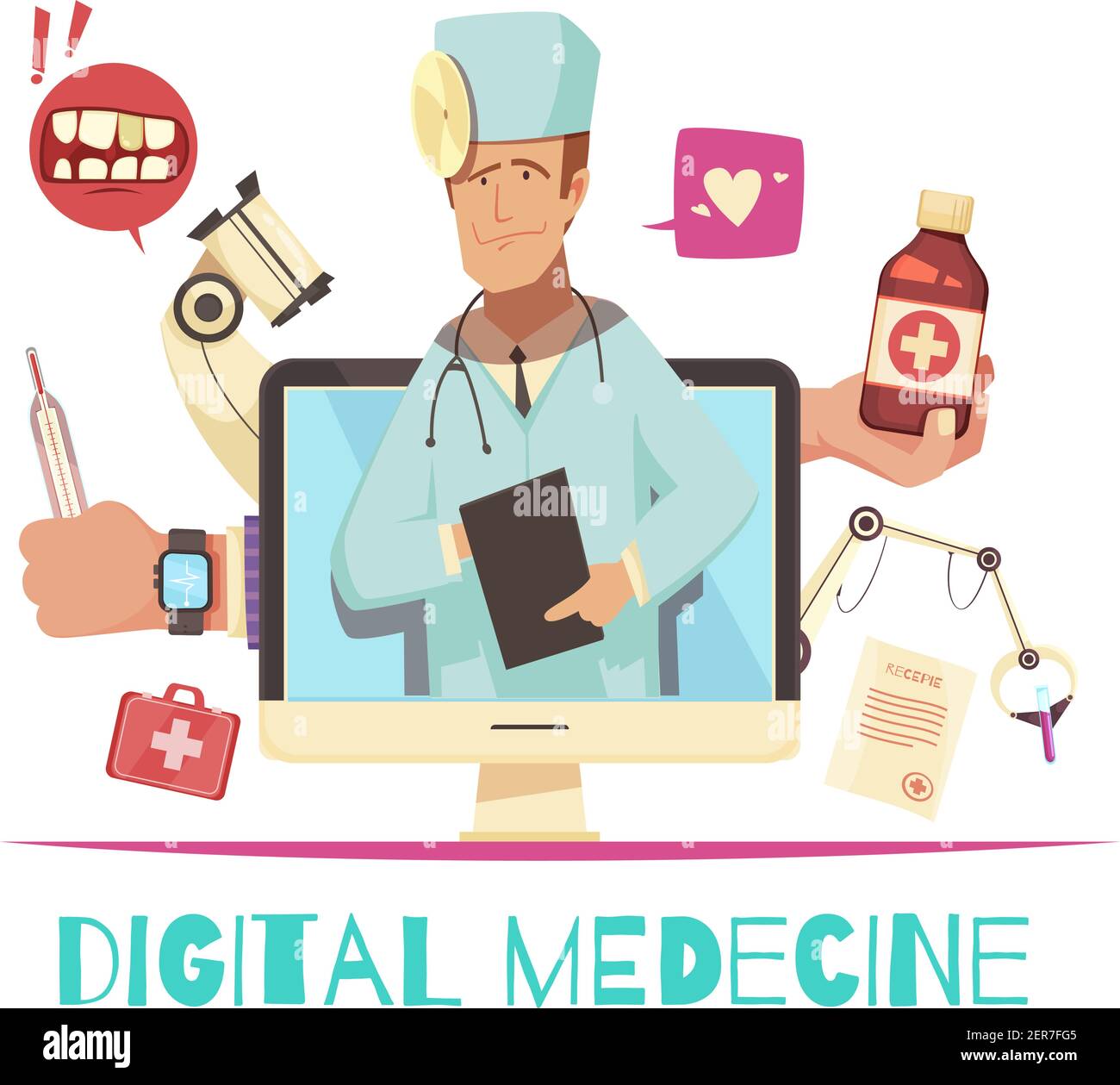 Digital medicine composition with online consultation and recipe, xray