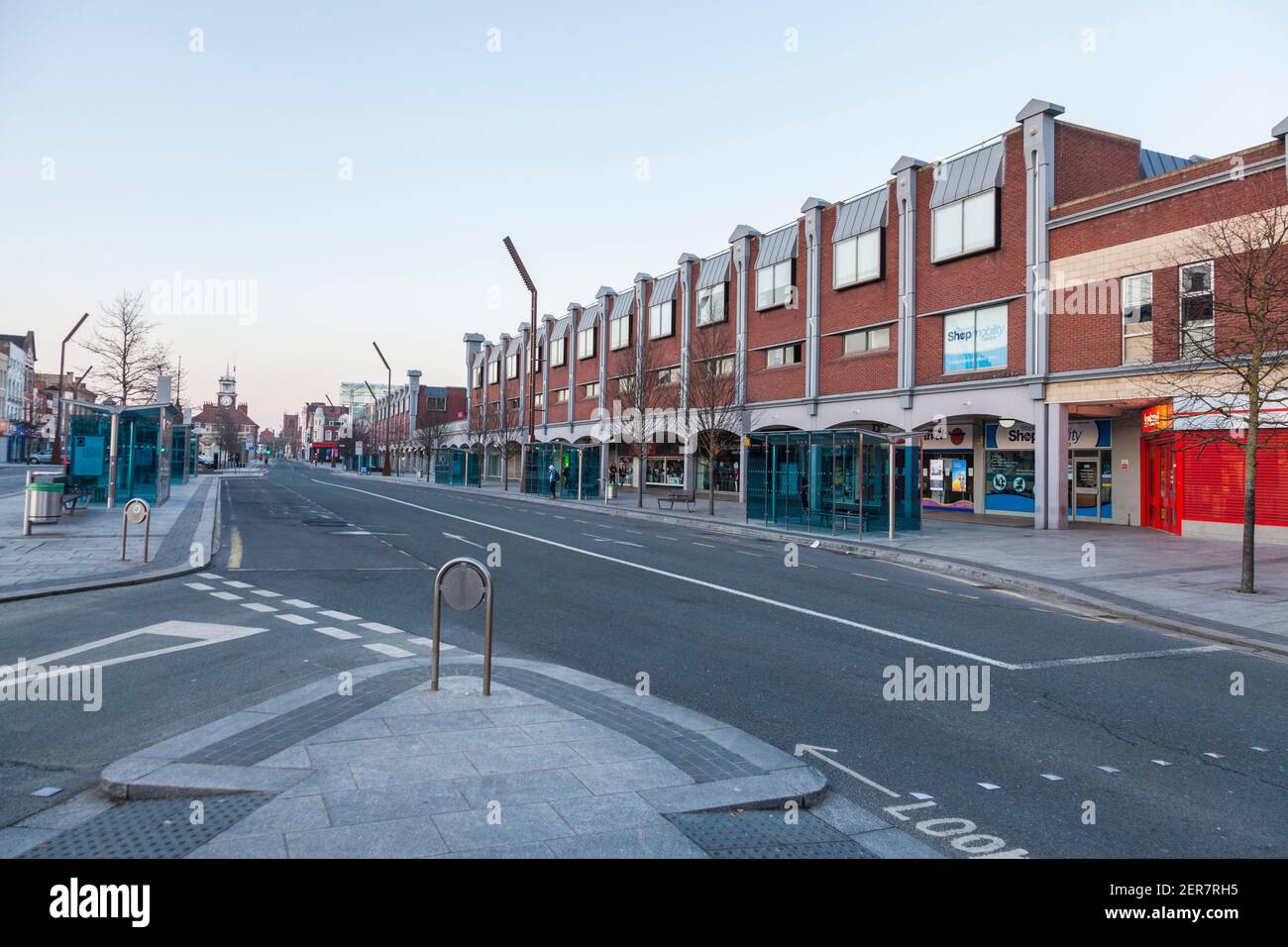 Stockton on Tees,UK. 28th February 2021. Stockton Council are planning on knocking down half their High Street , including the Castlegate Centre and replacing it with a Riverside park to open up the riverside area for leisure and recreation. David Dixon/Alamy Stock Photo