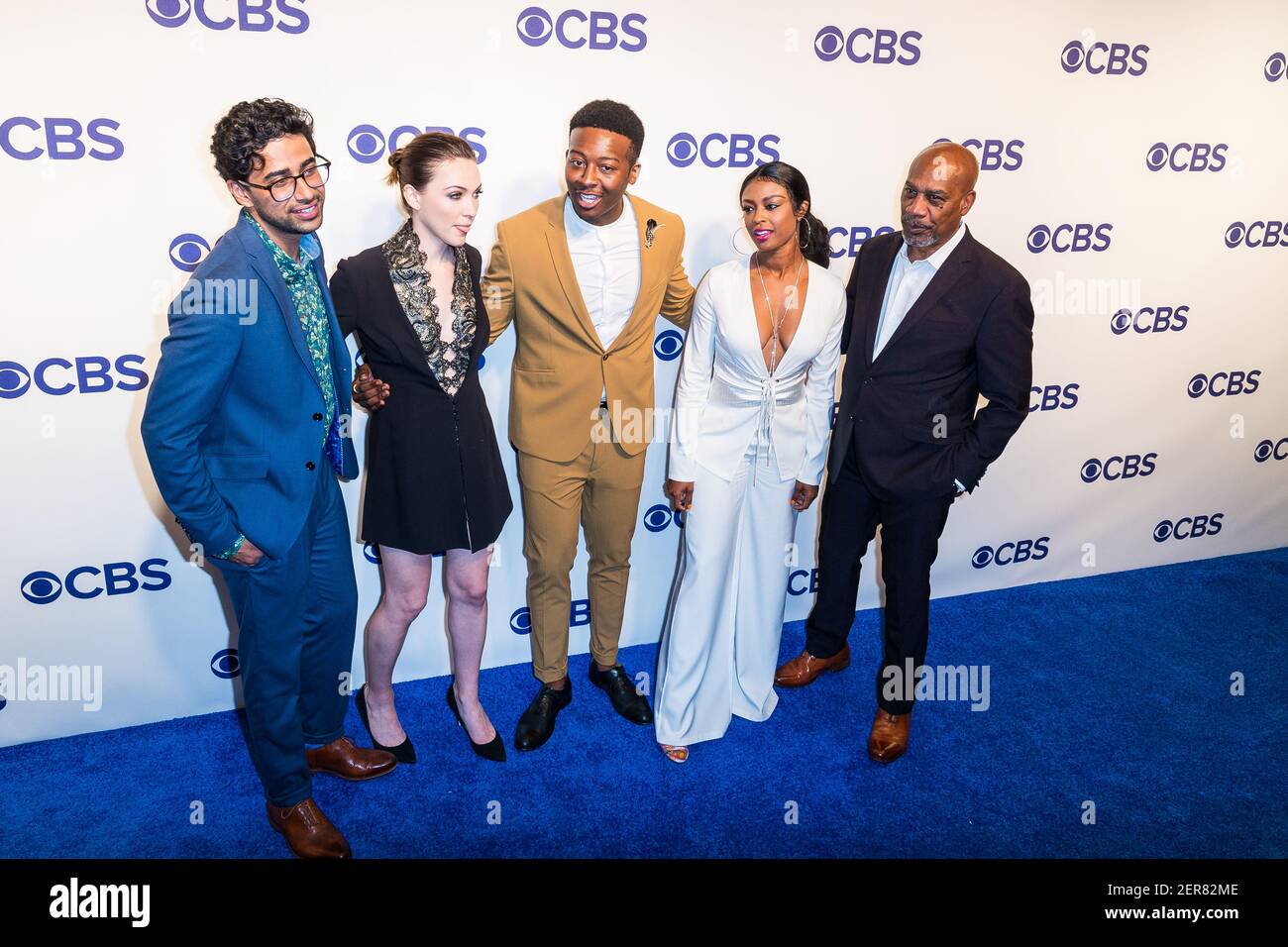 Left To Right Suraj Sharma Violett Beane Brandon Micheal Hall Javicia Leslie And Joe Morton Are Seen At Arrivals For The 18 Cbs Upfront Presentation Reception At The Plaza Hotel In New
