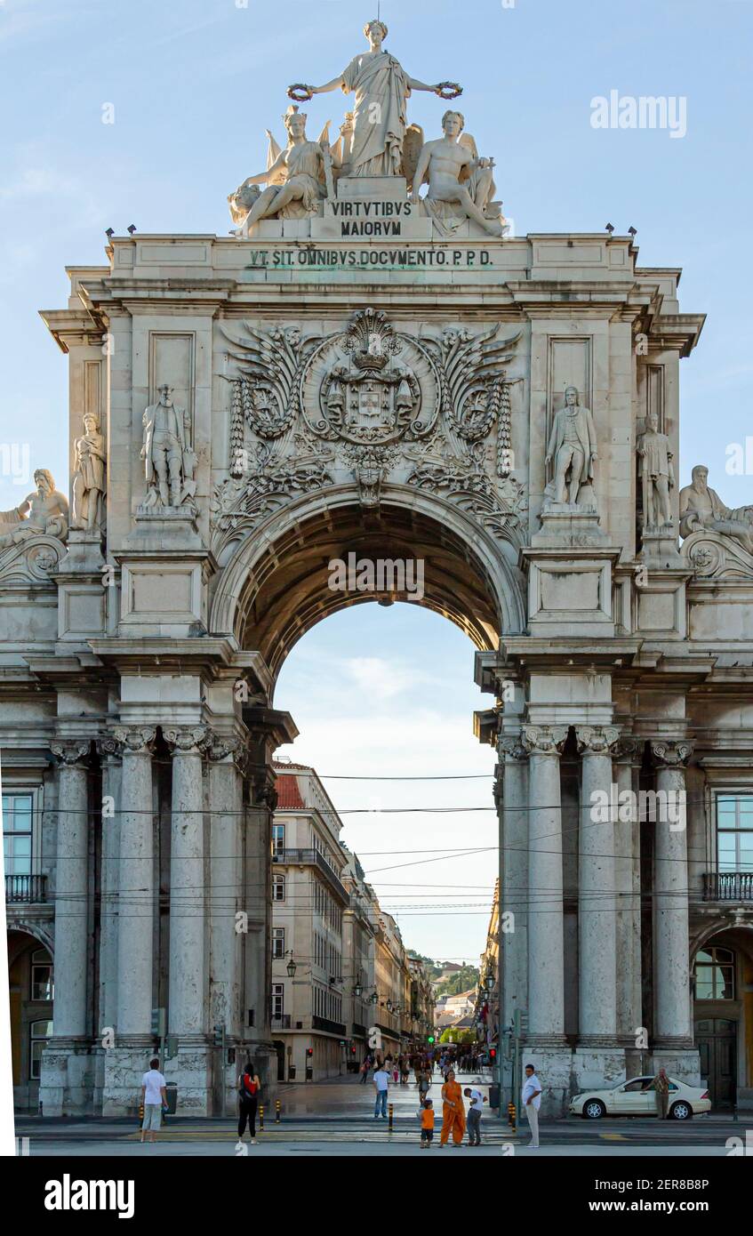 Lisbon Portugal 07 12 2010 Arco Da Rua Augusta Rua Augusta Arch Is Lisbon Portugal 07 12 2010 Arco Da Rua Augusta Rua Augusta Arch Is