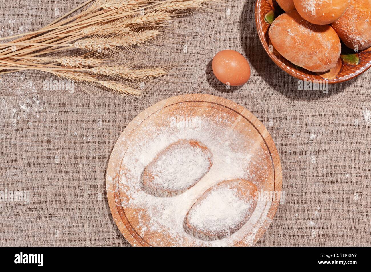 homemade pastries on a bag Stock Photo