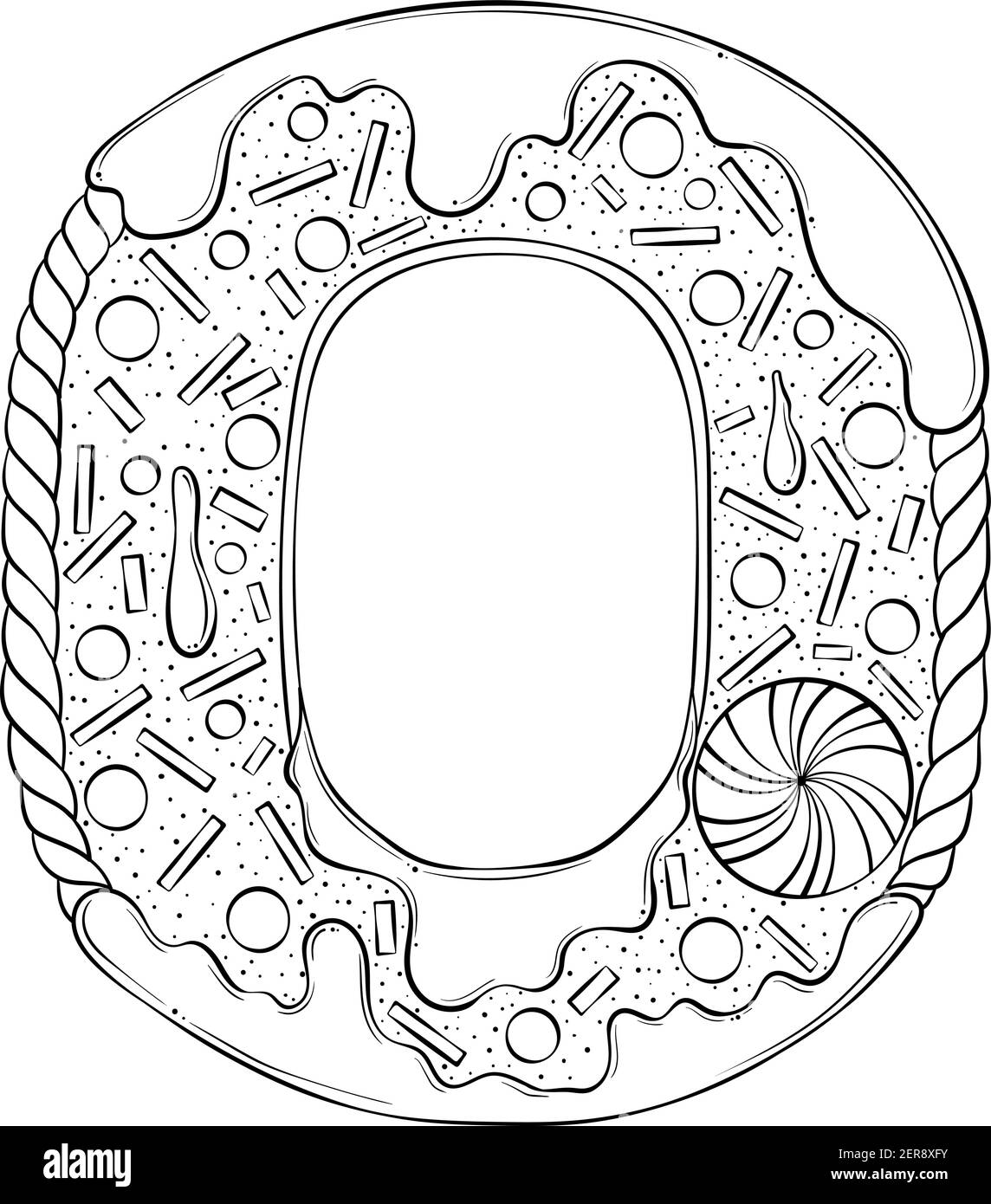 Letter O. Gingerbread Cookies in the form of letters. Cartoon vector ...