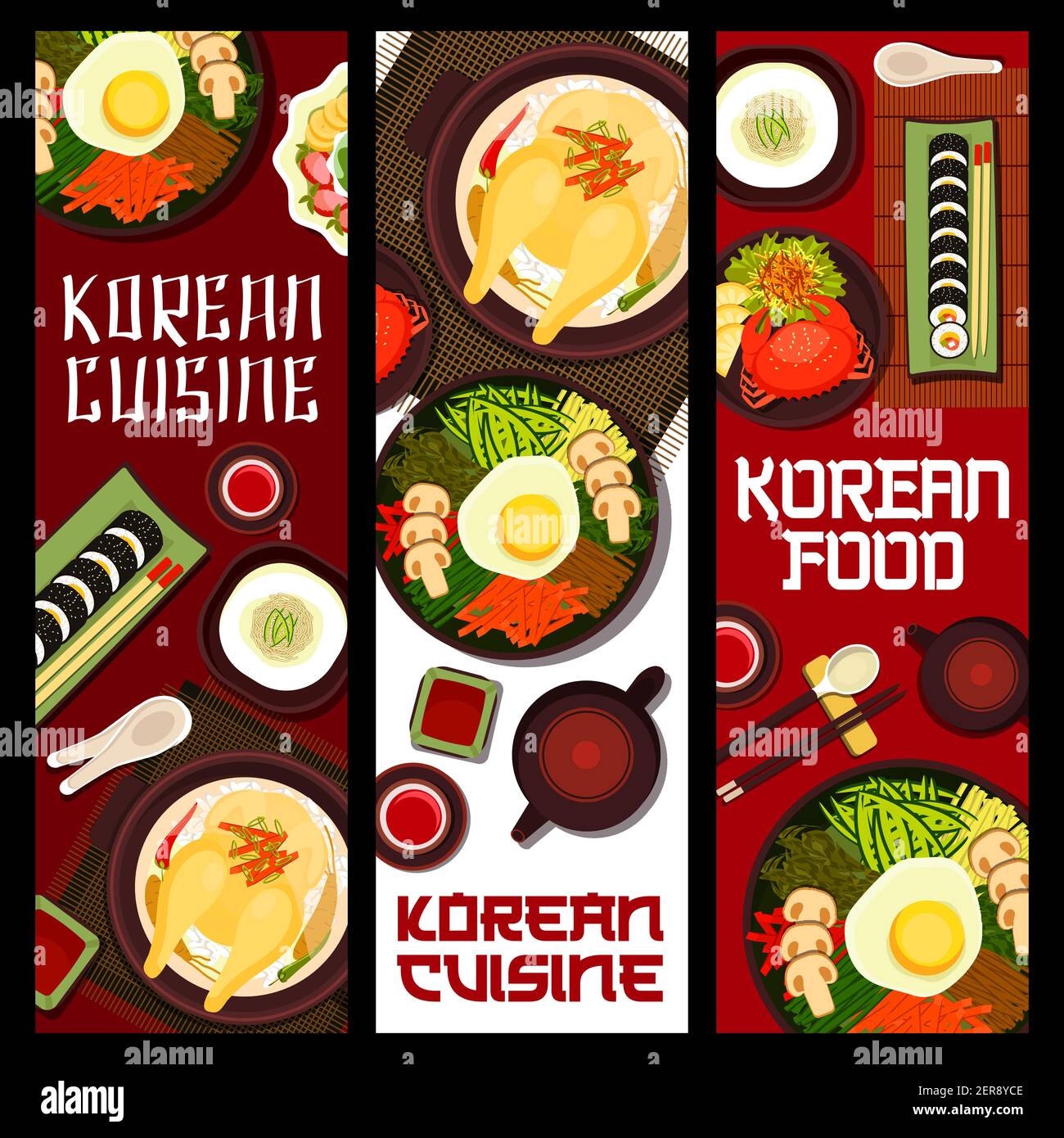 Korean Vector Rice Korean cuisine vector rice mushrooms, ginseng chicken soup samguetang ...